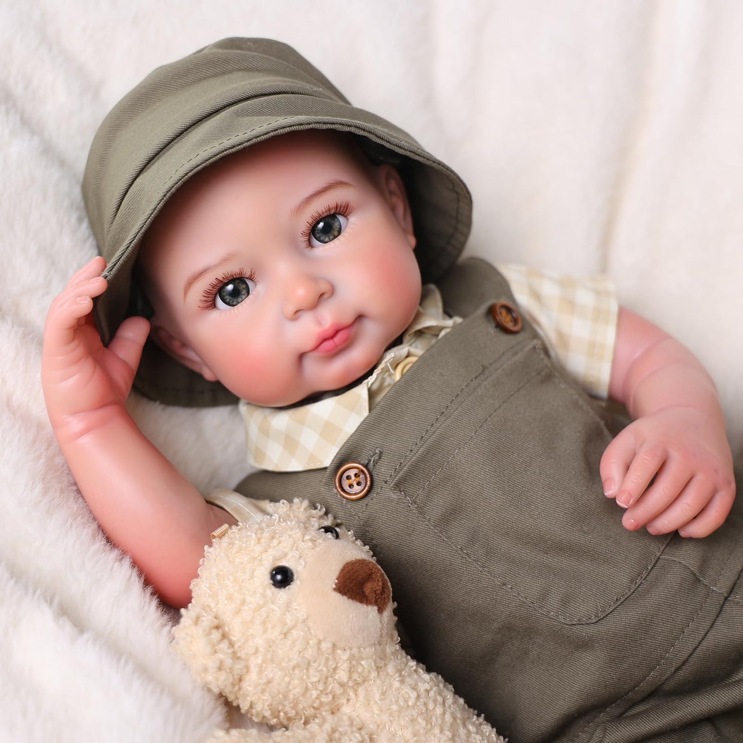 BABESIDE Lifelike Reborn Baby Dolls Boy - 20 Inch Soft Body Realistic-Newborn Handmade Real Life Baby Dolls with Clothes and Toy Gift for Kids Age 3+