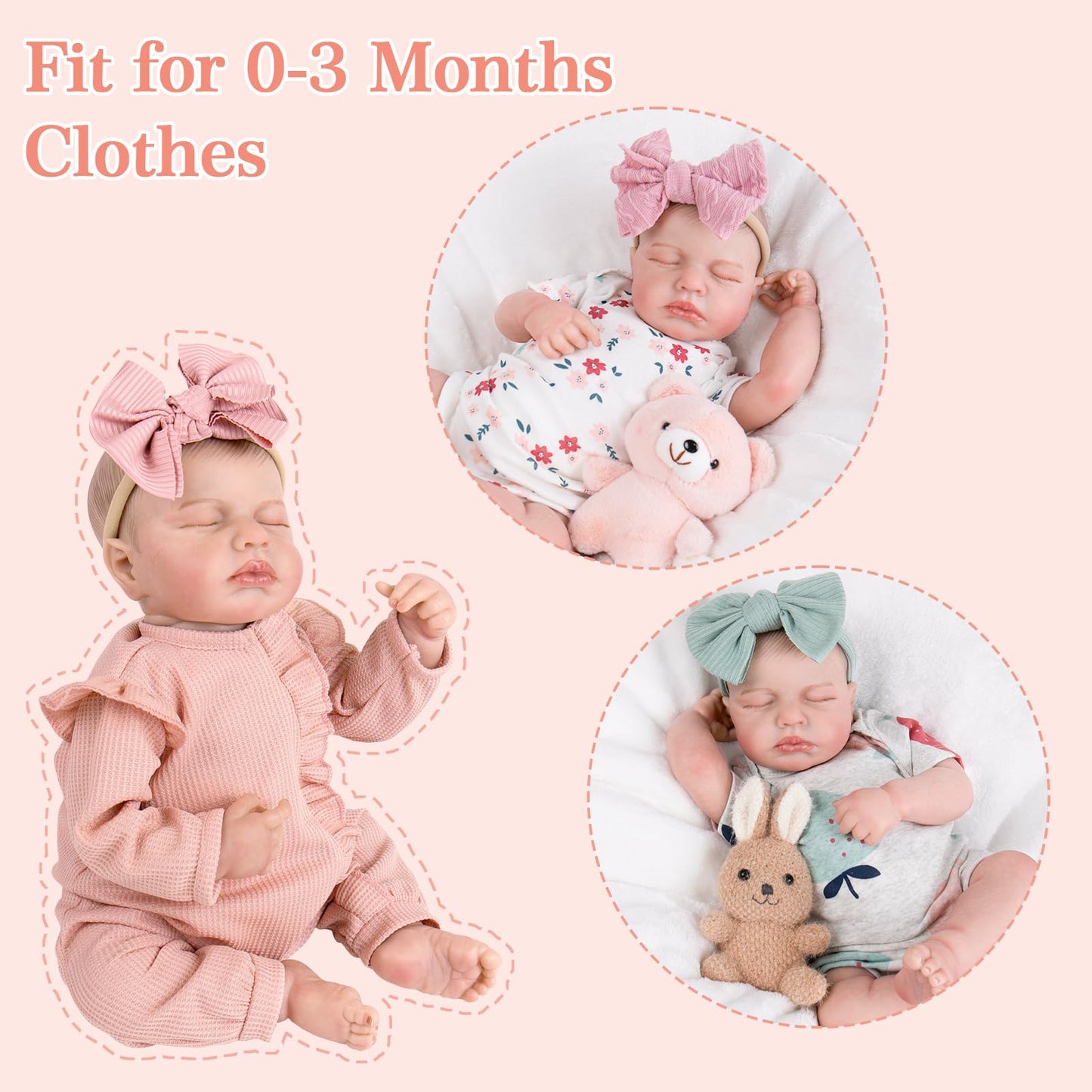 Aori Lifelike Reborn Baby Dolls - 20-Inch Realistic Newborn Real Life Baby Girl Doll with Poseable Limbs and Feeding Kit, Set for Kids 3+
