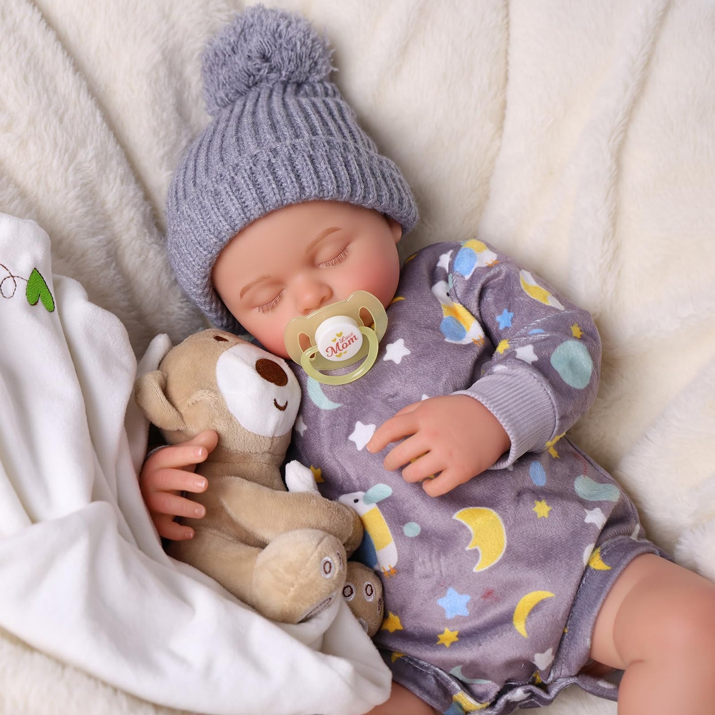 BABESIDE Reborn Baby Dolls - 20 Inch Cute Soft Vinyl Realistic Sleeping Baby Doll, Poseable Real Life Newborn Dolls with Complete Accessories for 3+ Years Old Gifts