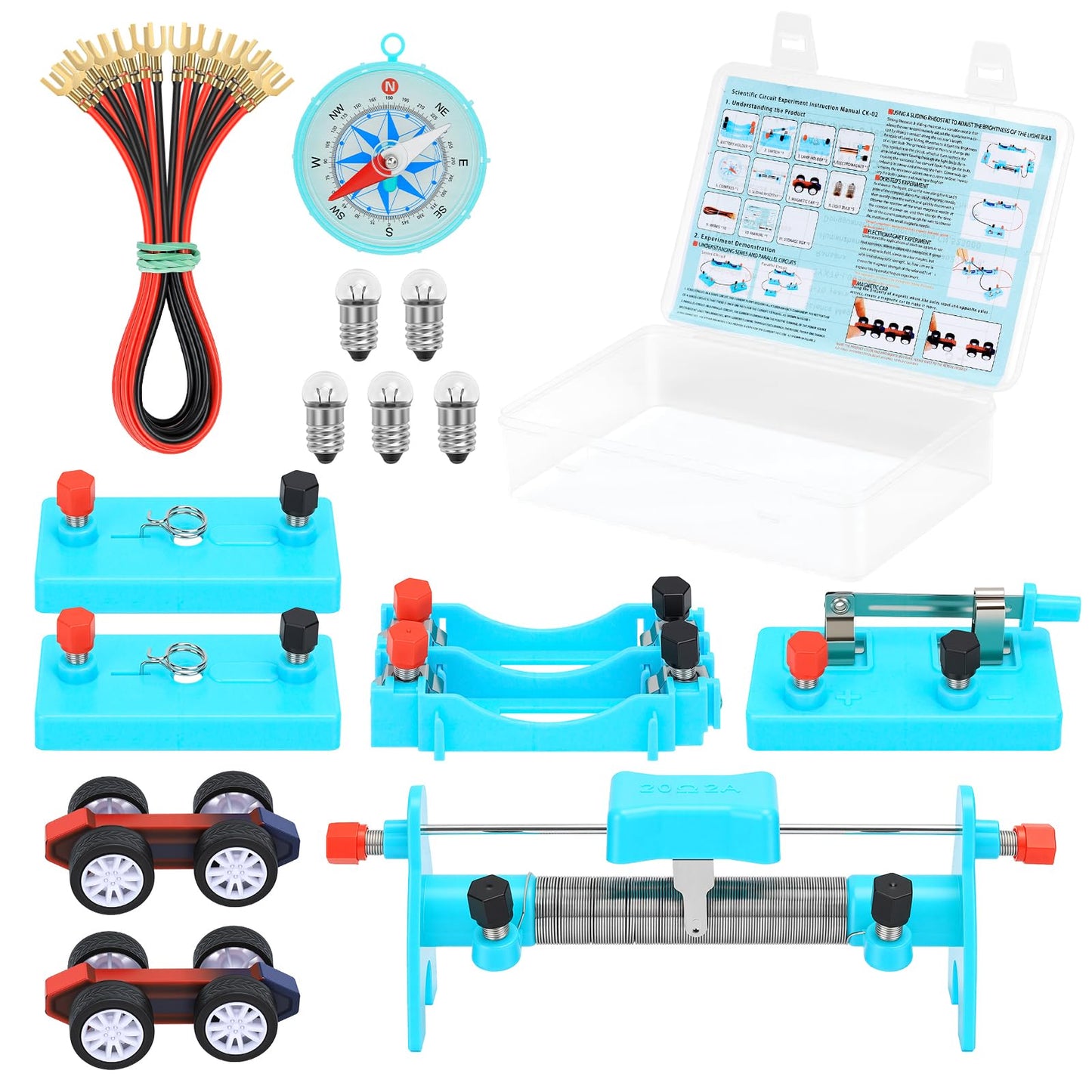 Ransanx STEM Physics Science Lab Kit for Kids, Electricity & Magnetism Experiments, Circuit Learning Set for Ages 8-16
