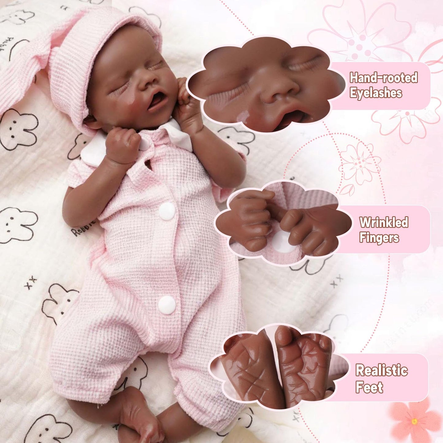 GUIENRLEA Reborn Baby Dolls Silicone Full Body, 12 Inch Platinum Silicone Bathable Poseable Soft Lifelike Newborn Body Dolls for Kids 3+ & Collectors