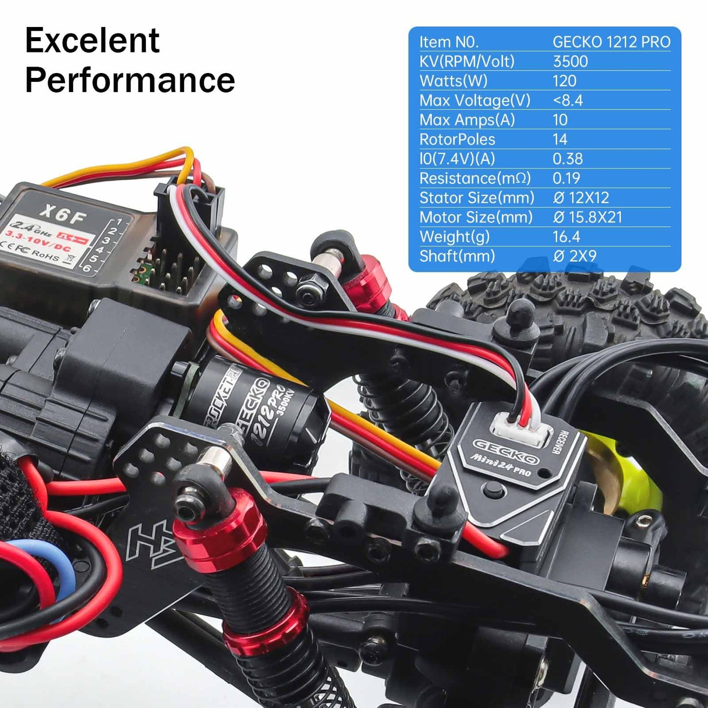 Surpass Hobby 1212 Pro 3500KV Outrunner Brushless Motor and 25A Waterproof Brushless ESC for 1/18 TRX4M Ascent-18 Upgrade