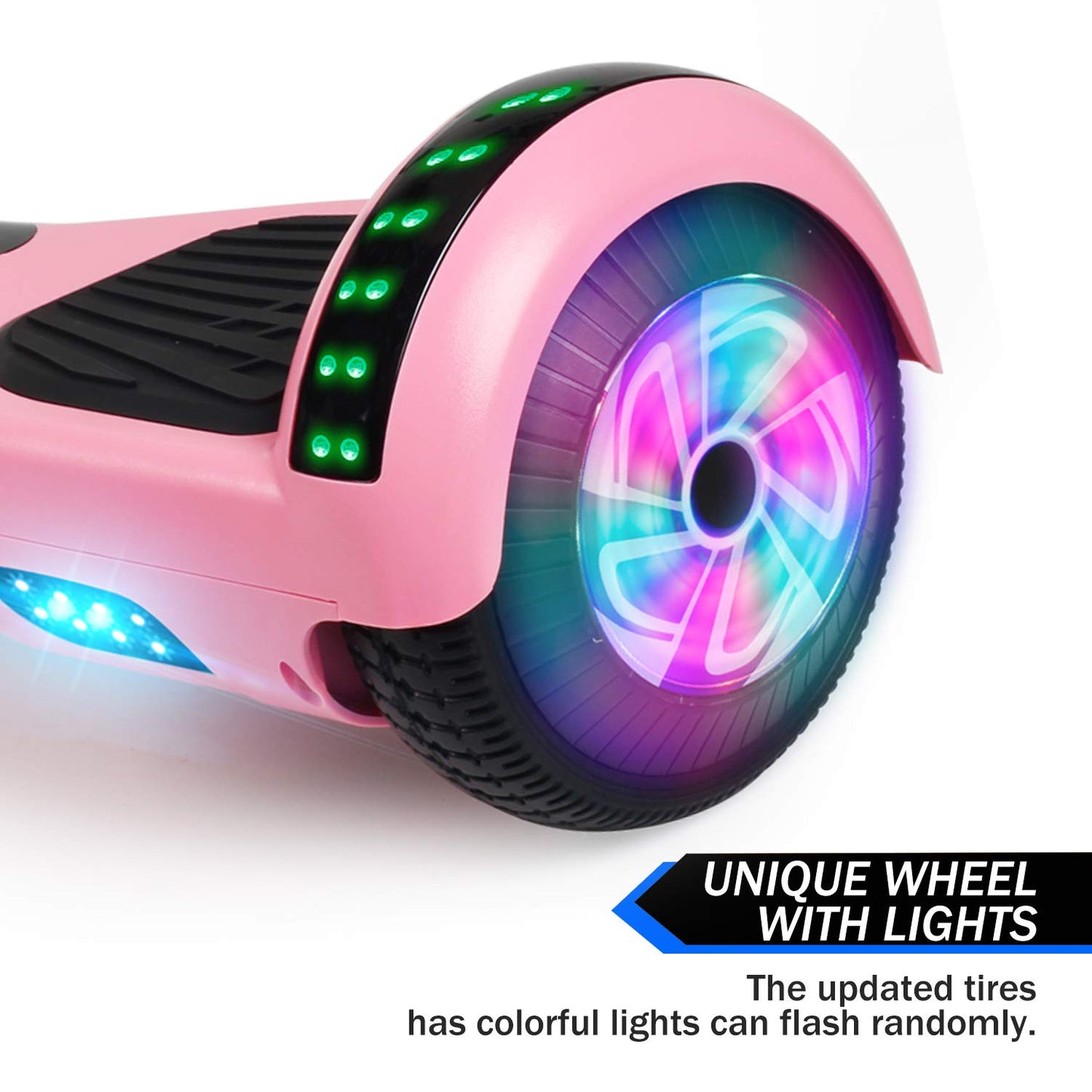 LIEAGLE Hoverboard, 6.5" Self Balancing Scooter Hover Board with Many Certified Wheels LED Lights for Kids Adults(A02 Pink)