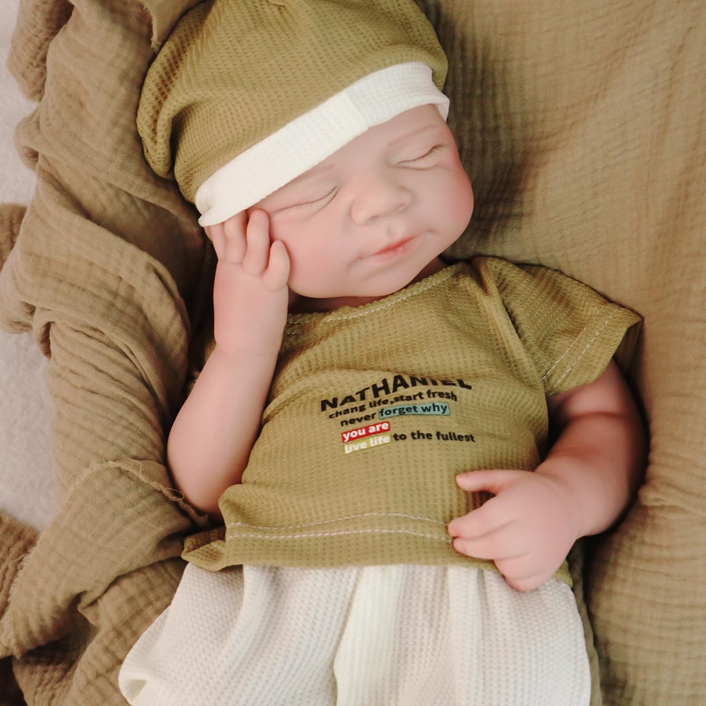 MEIVCOS 18.3 in Full Silicone Reborn Baby Dolls, 1:1 Lifelike Newborn Dolls Non Vinyl Realistic Reborn Toddler Dolls Boy Washable Sleeping Doll