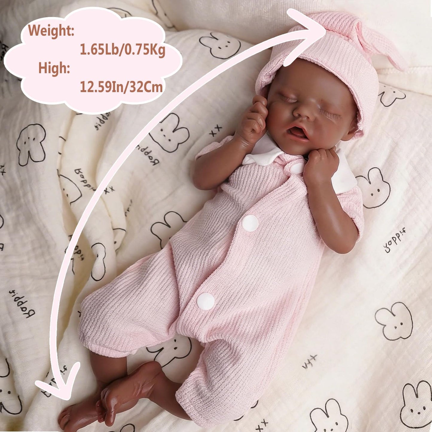 GUIENRLEA Reborn Baby Dolls Silicone Full Body, 12 Inch Platinum Silicone Bathable Poseable Soft Lifelike Newborn Body Dolls for Kids 3+ & Collectors