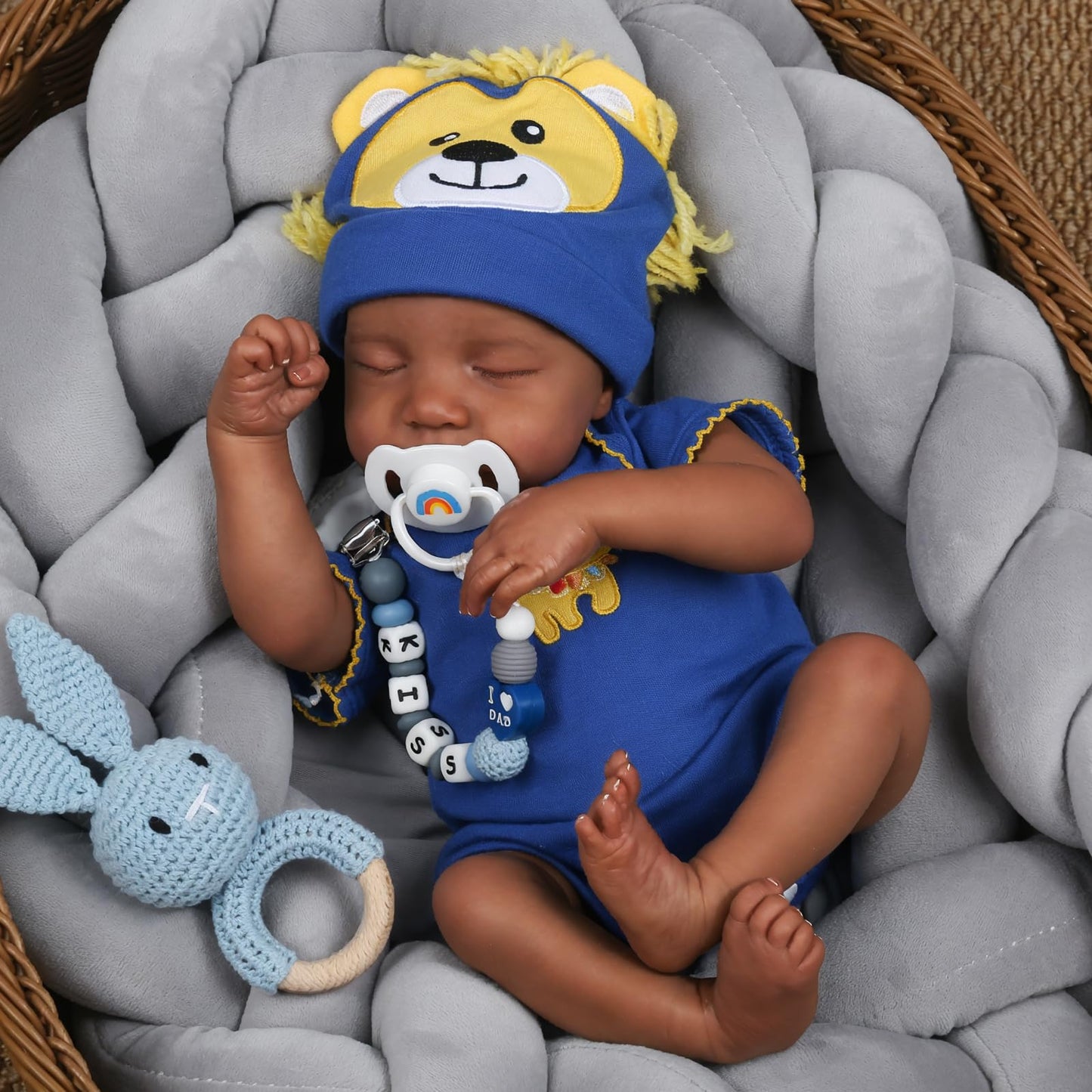 CHAREX Realistic Reborn Baby Dolls Black - 18 inch Newborn Baby African American, Soft Body Real Life Sleeping Baby Doll with Accessories Gift Set for Girls Boy Age 3+