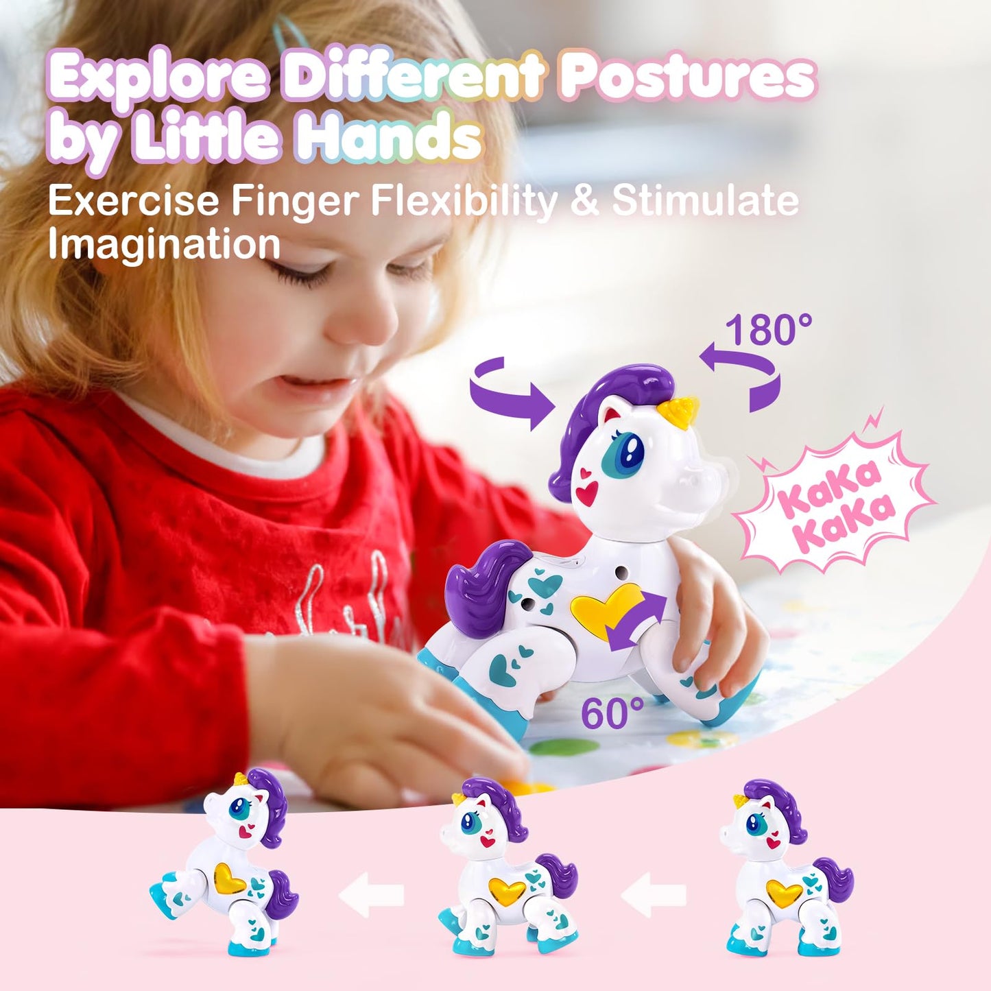 hahaland Unicorn Toys for 18-24 Month Old Girl, Light Up Musical Toddler Toys 1-2 Years, First Birthday Gifts for 1+ Year Old Baby Girl