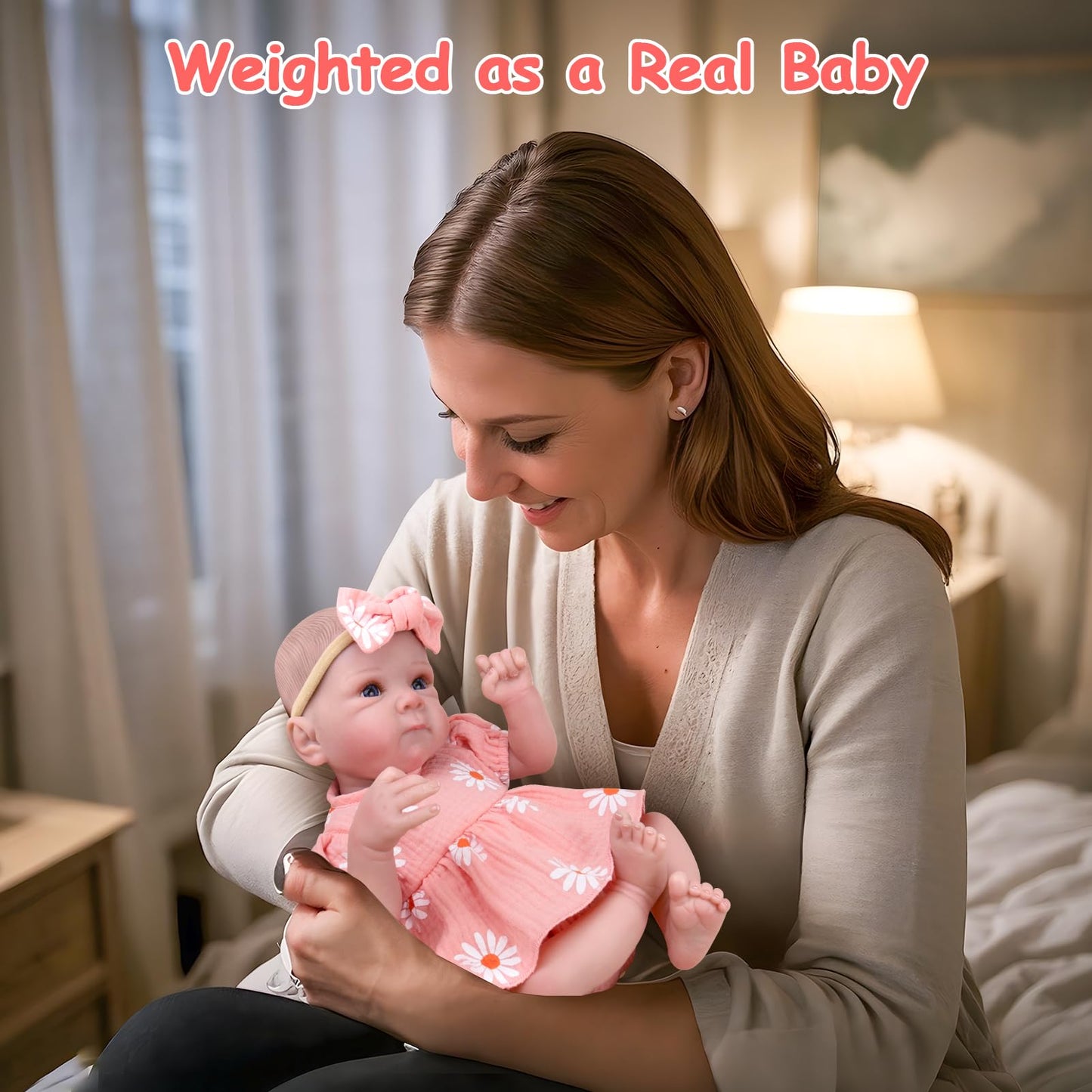 Aori Lifelike Reborn Baby Dolls Girl 20 inches - Realistic Newborn Doll with Soft Cloth Body and Feeding Toy Set, Gift for Seniors, Collectors and Kids 3+