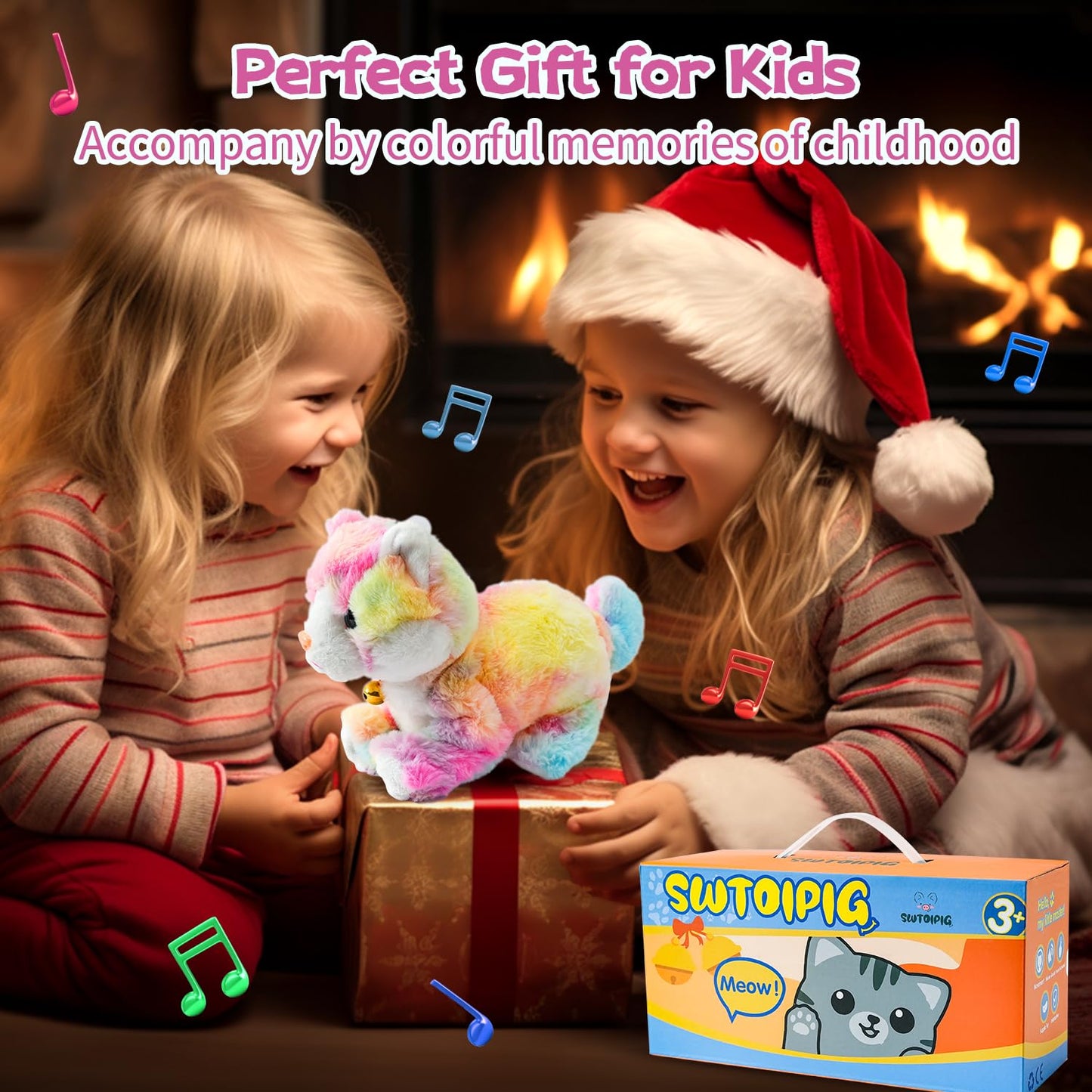 SWTOIPIG Interactive Plush Toys, Stuffed Toy, Stuffed Animal Toy, Walking Toys, Interactive Sound Control Electronic Cats Robot Pets Gift for Children