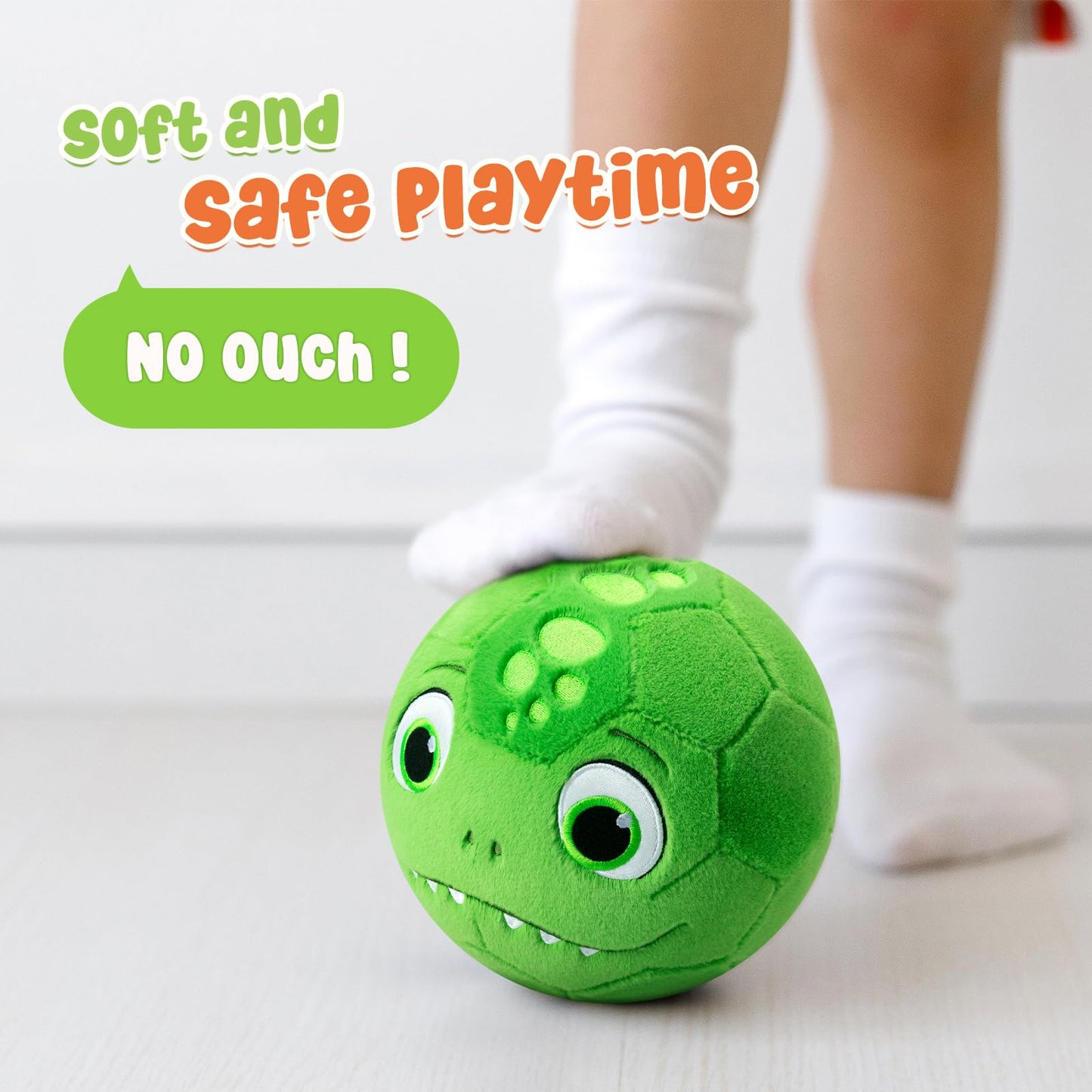 VangeBow 3 Pack Soft Sports Balls for Toddlers 1-3, Inflatable Plush Baby Balls Set for Kids 3-5, 5 Inch Soccer Ball & Basketball, 6.5 Inch Football, Mini Toddler Ball Toys for Boy Girl First Gifts