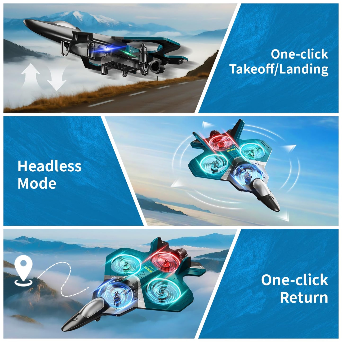 Tubokoro RC Planes with 3 Batteries for Kids Adults, Foam Remote Control Airplane Jet Helicopter Drone Toys for Kids Adults 8-12 12-16, Remote Control Plane Airplane Toys with Led Lights