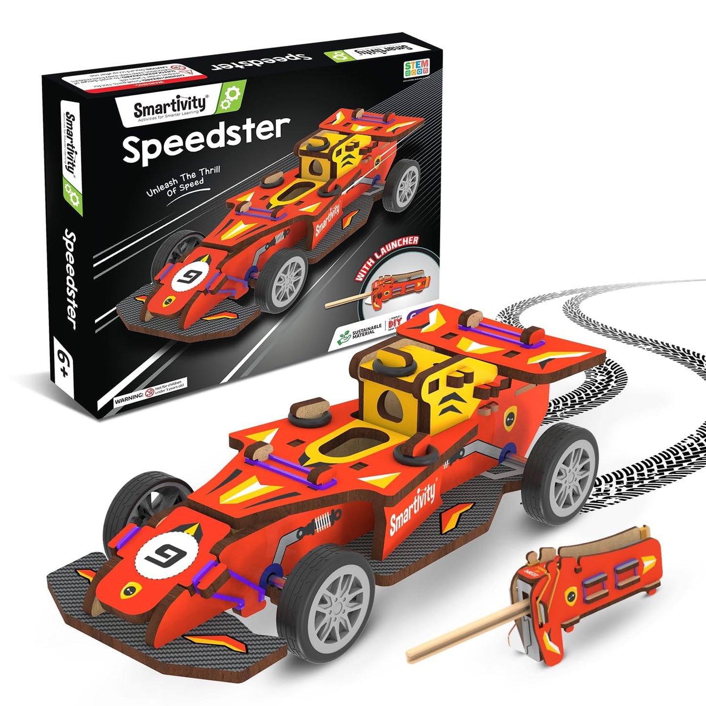Smartivity DIY Speed CAR Toy for Kids Ages 6-12 | Build Your Own - Formula Racing Car with Launcher | Birthday Gift for Boys and Girls | STEM Learning Car Toys for 6,7,8,9,10,11,12 Years