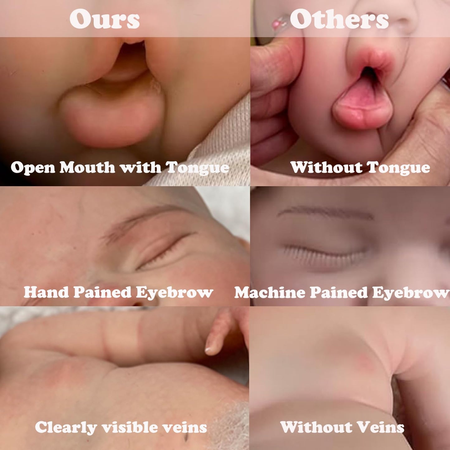 Abenduot 18Inch 6.2lbs Vivienne Can Open Mouth Full Body Solid Silicone Baby Dolls Look Like Real Babies Anatomically Correct Reborn Girl Dolls