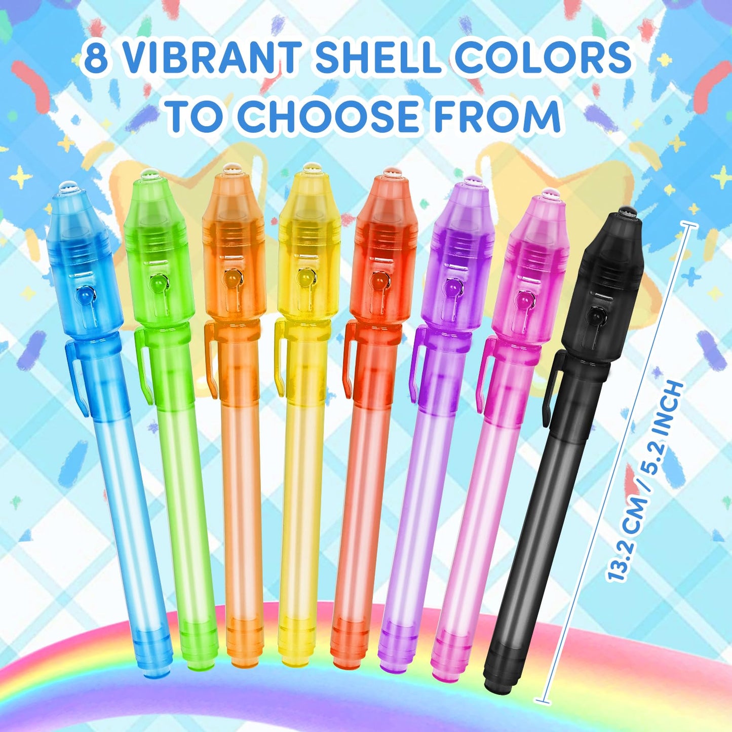 Daemson Invisible Ink Pens with UV Light, 80 PCS Bulk Spy Pens for Kids Party Favors, Secret Message Marker Set for Halloween Goodie Bags, Christmas Stocking Stuffers, Classroom Prizes & Treasure Hunt
