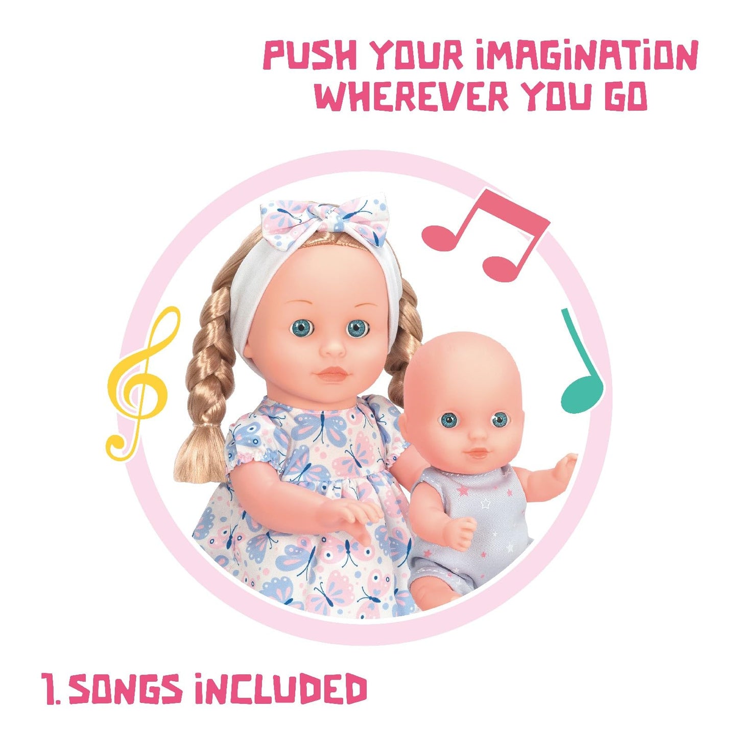 Mother Love Walking Dolls,16 Inches Interactive Baby Dolls Set with Stroller & Sister, Baby Dolls with Hair, Singing and Walking Dolls for Girls ,for 3+ Year Old Girls Gifts