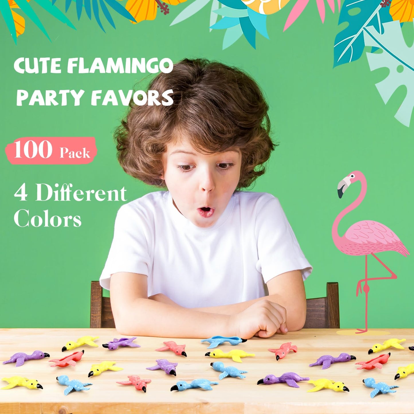 VioraWhite 100 Pcs Slingshot for Kids Flamingo Finger Toys Flying Flamingo Slingshot Rubber Stretchable Chicken Finger Flamingoes Game Party Favors Carnival Birthday Goodie Stuffers Novelty Gag Gifts