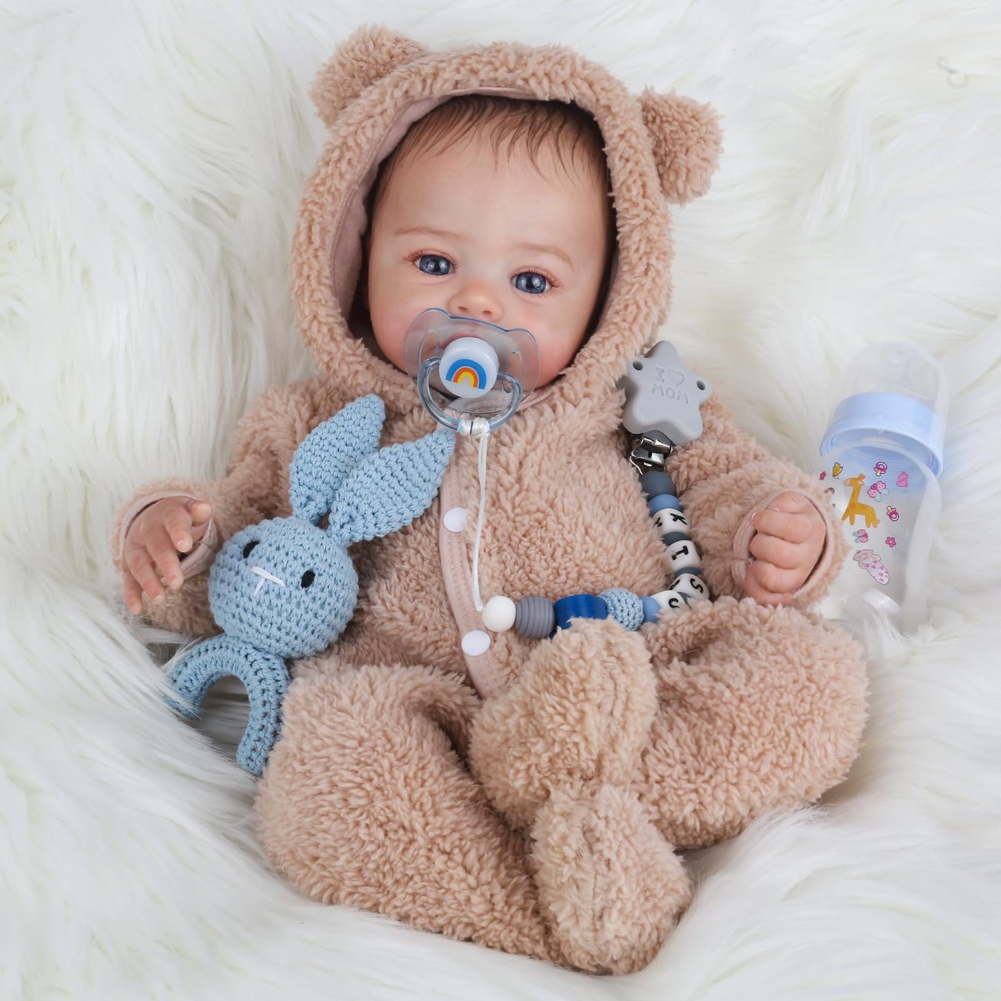 KSBD Reborn Baby Dolls - 18 Inch Realistic Baby Doll Lifelike Full Baby Boy Real Life Baby Doll with Soft Vinyl Body can Swimming with Accessories Gifts for Kids 3+