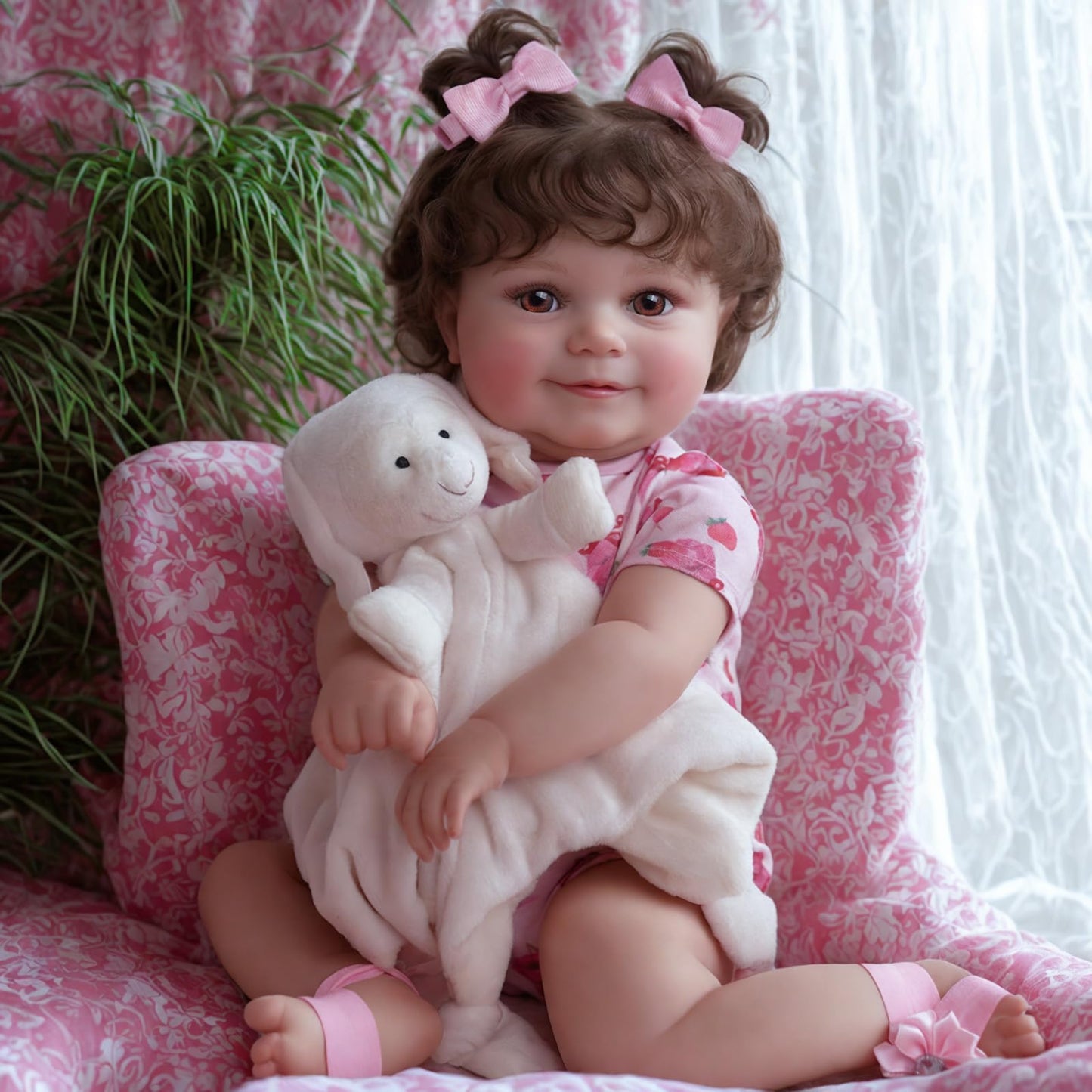 JIZHI Lifelike Reborn Baby Dolls - 20Inch-Real Baby Feeling Realistic-Newborn Baby Doll Adorable Smiling Real Life Baby Dolls with Gift Box for Kids Age 3