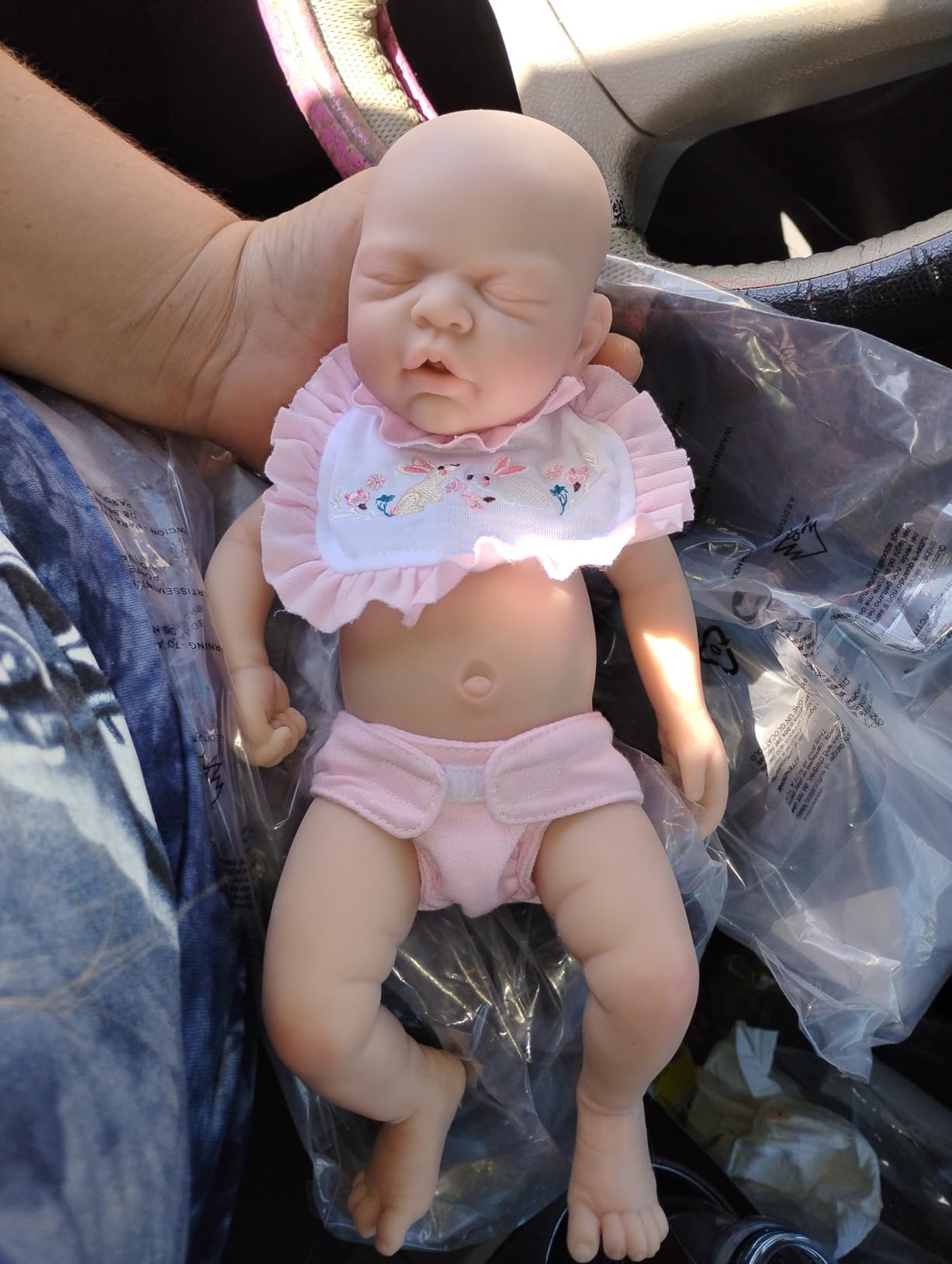 MYREBABY 12" Lifelike Reborn Baby Dolls, Full Silicone Reborn Baby, Realistic Newborn Baby Doll Sleeping Girl Real Life Baby Dolls with Clothes Set & Feeding Accessories