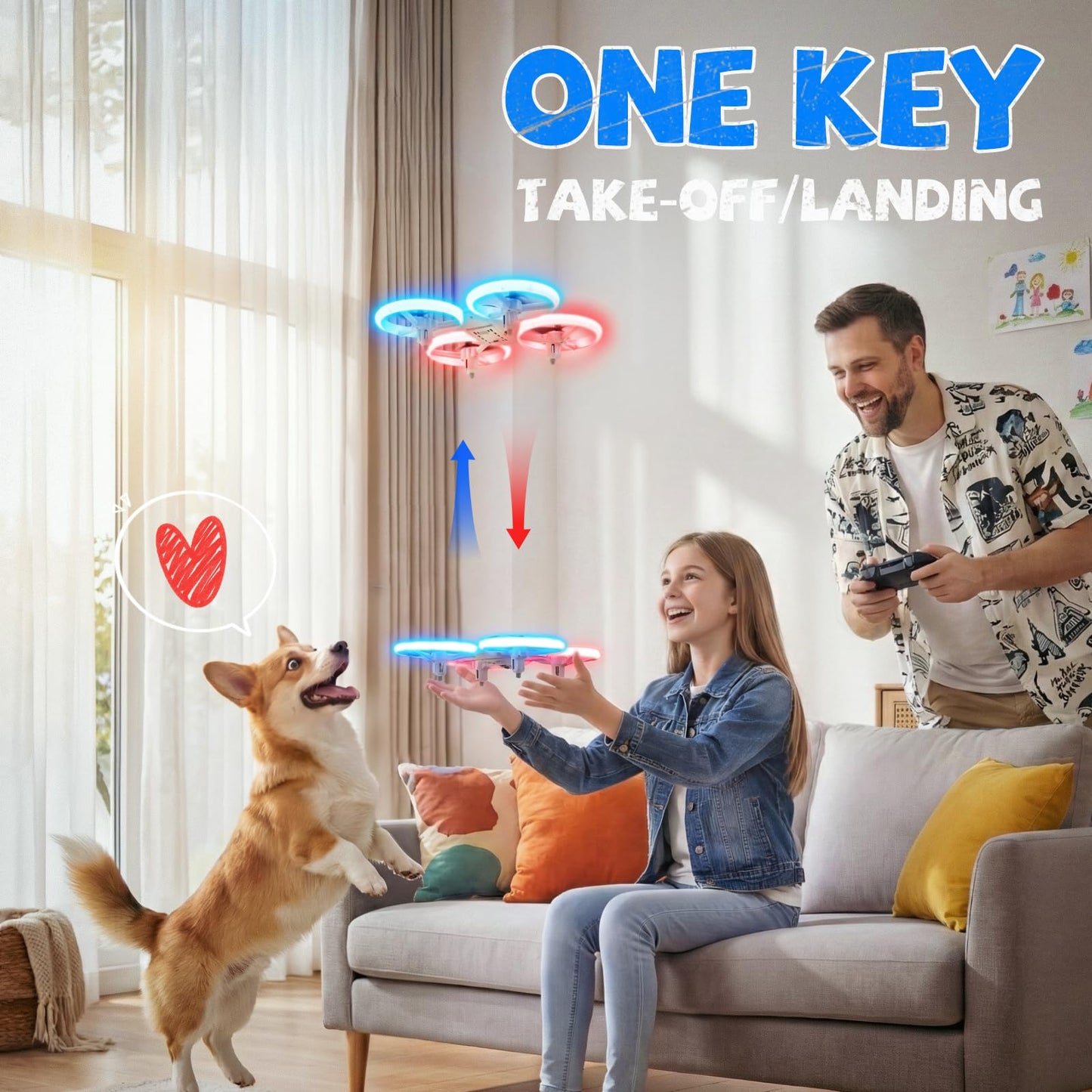 Drone for Kids & Adult, 3 Batteries 24 Min Flight Time, Anti-Collision RC Quadcopter with LED Light, Altitude Hold, Easy to Fly Kids Gifts for Boys & Girls Ages 14+