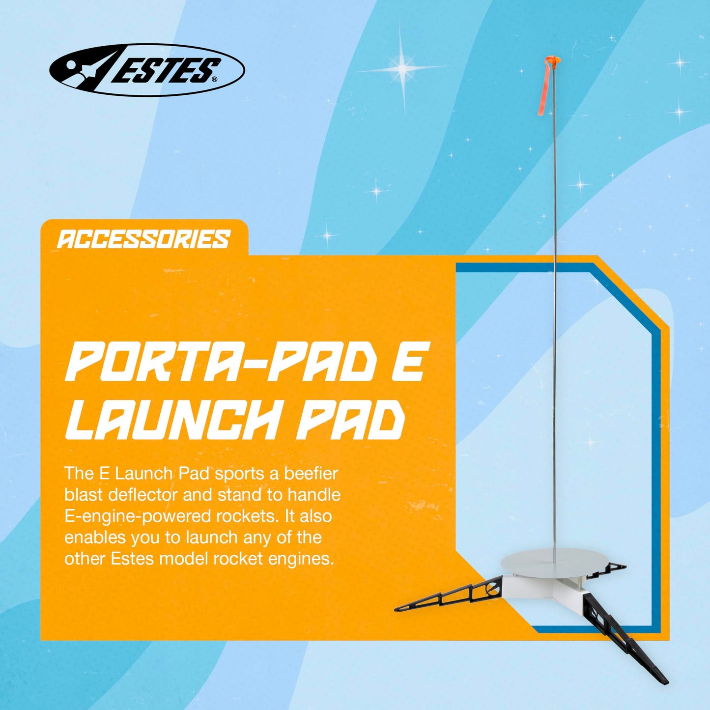 Estes 2238 Porta Pad E Launch Pad, Flying-Rocket-Model Launch Pad, Rocket Model Kit Accessories for Ages 10+