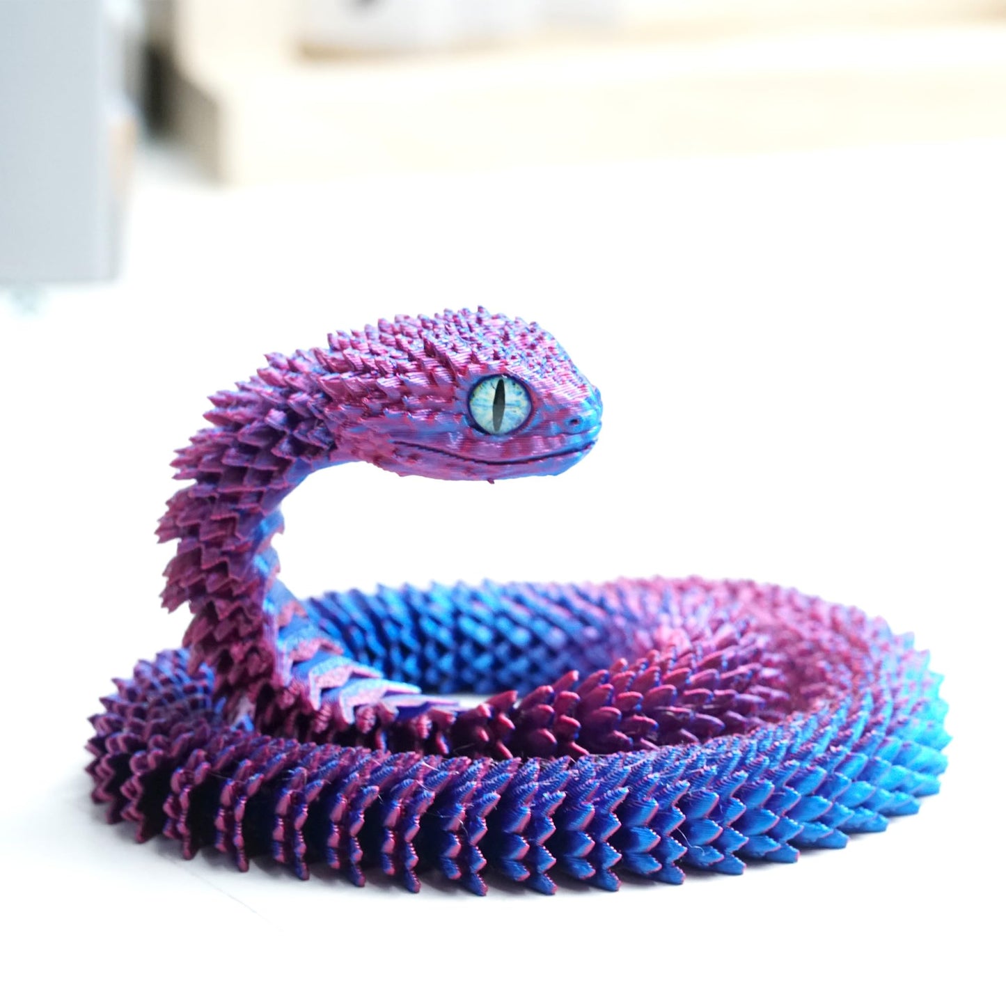 3D Printed snakeToys Model, Flexible Joint Animal lace Statue, Fidget restlessness, ADHD Toy, Surprise Fantasy Easter Gift for Kid Boy Girls (RB)