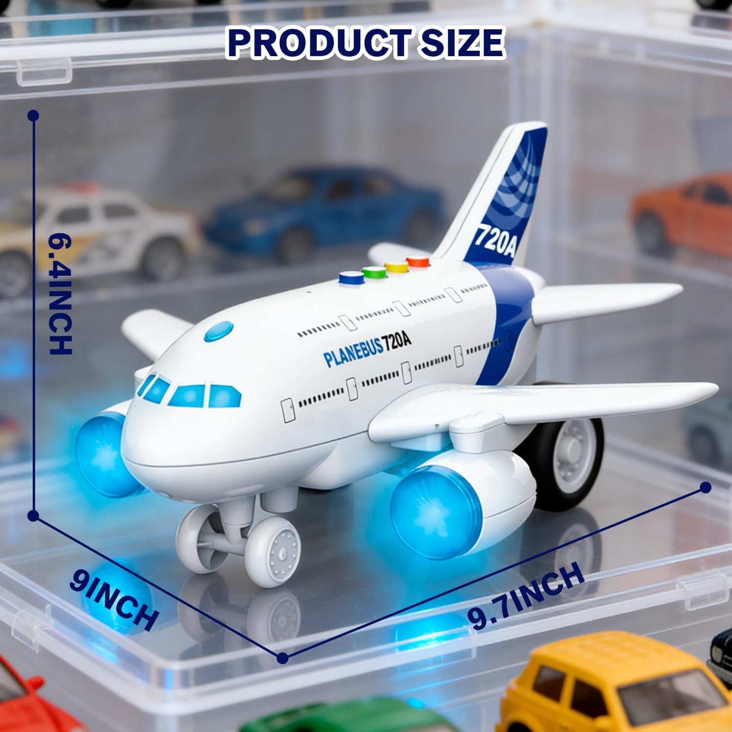 lonfypeng Kids Airplane Toy with LED Lights & Music Sounds, Electric Aircraft Toy for Toddlers Boys Girls Age 3 4 5 6, Birthday for Kids Who Love Aviation