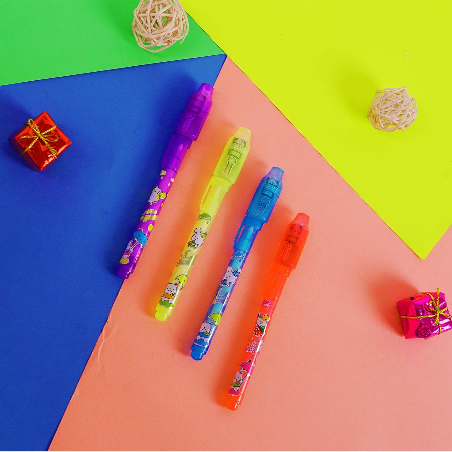 Invisible Ink Pen, Spy Pen Secret Message Writer with uv Light Magic Marker for Drawing Fun Activity Kids Party Favors Ideas Gifts and Stock Stuffer (24pcs)