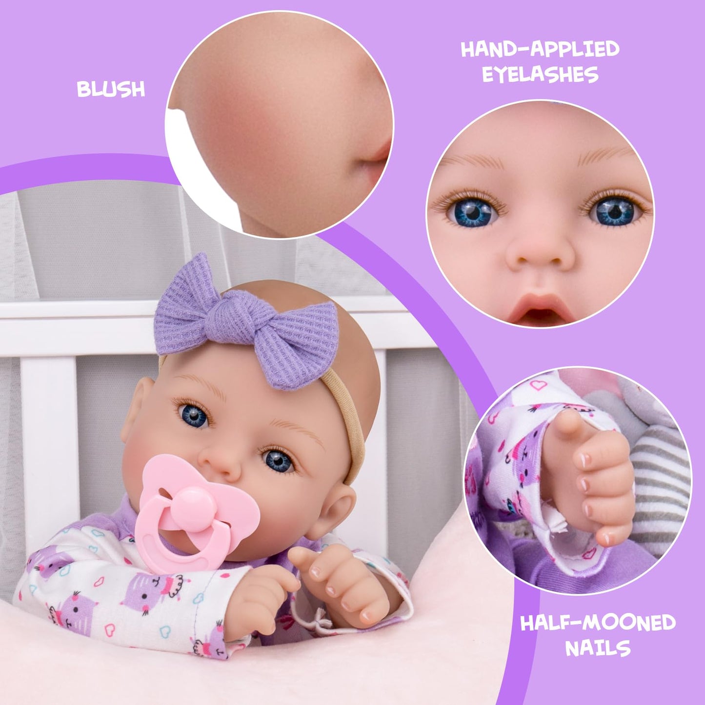 Aori Reborn Baby Dolls- 18'' Realistic Newborn Baby Doll with Feeding Set & Birth Certificate - Lifelike Real Life Baby Dolls for Role Play, Gift for Kids Ages 3+, Pre-Parents, Grand-Parents