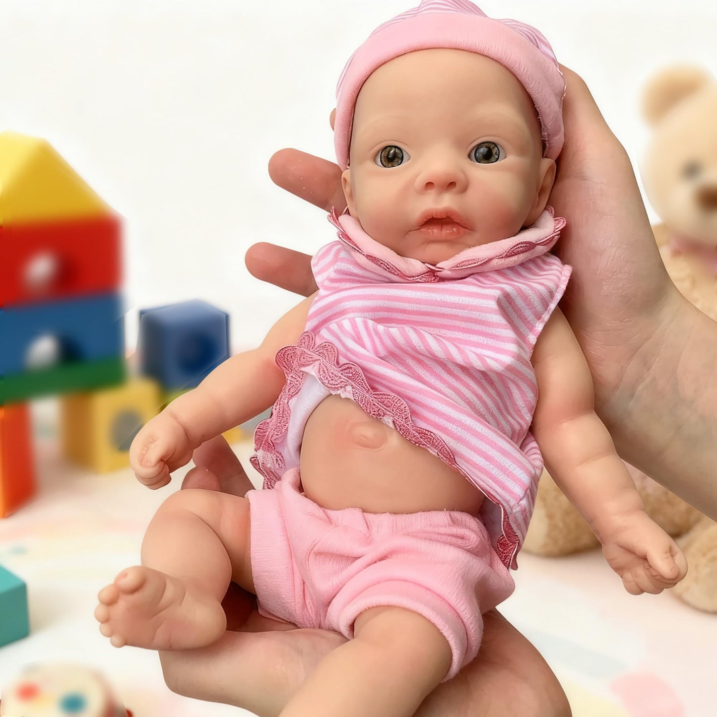 Yokyyi Full Platinum Silicone Baby Doll-11 Inch Alive Full Silicone Reborn Baby Dolls Silicone Full Body Girl for Christmas Educational Toy
