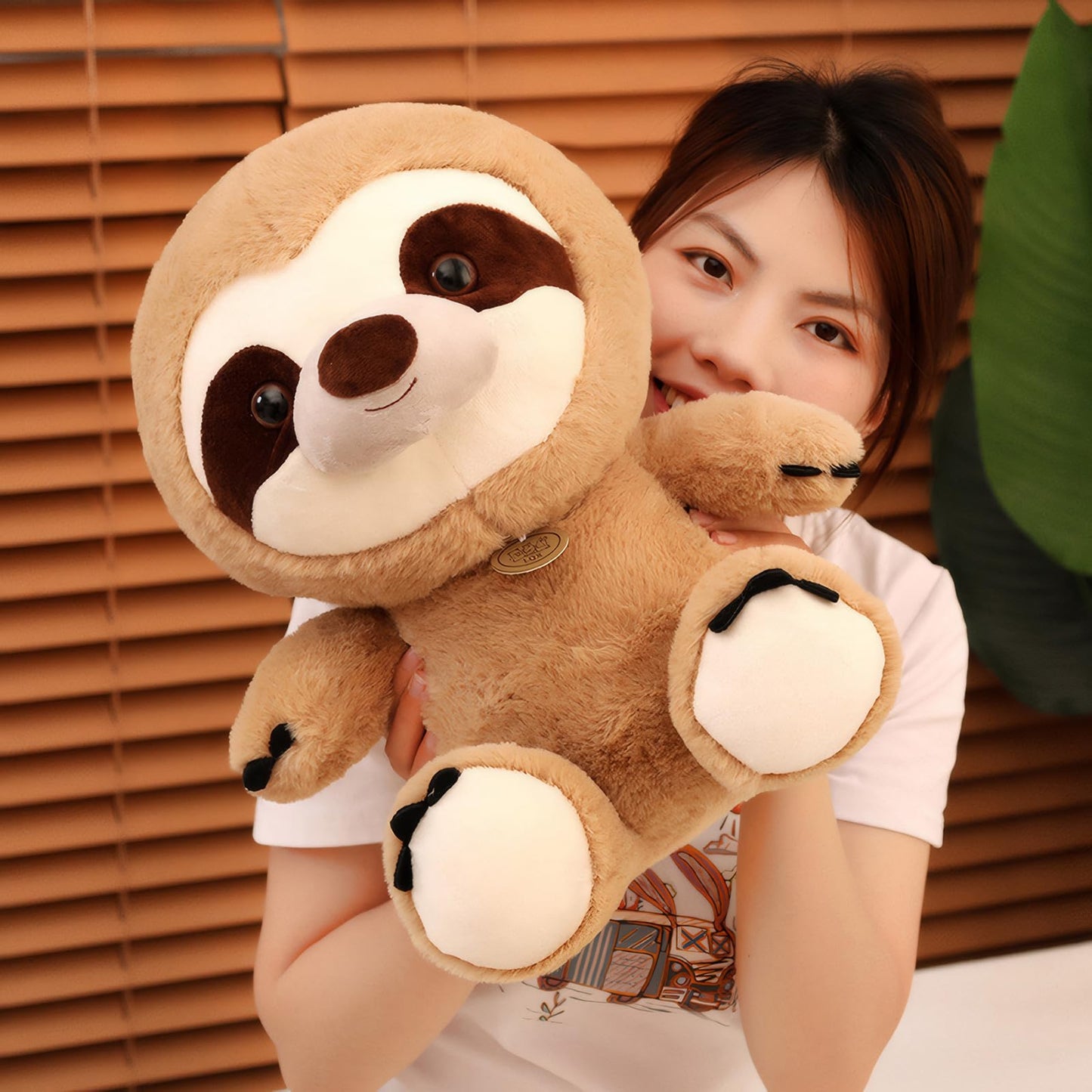 VSFNDB Sloth Stuffed Animal Sloth Plush Toy Large Cute Soft Cuddly Plushies Toys Fluffy Plushy Plushie Dolls Huggable Pillow Cushion Birthday Gifts for Girls Boys Kids Teens Adults Decors, 16.1Inches