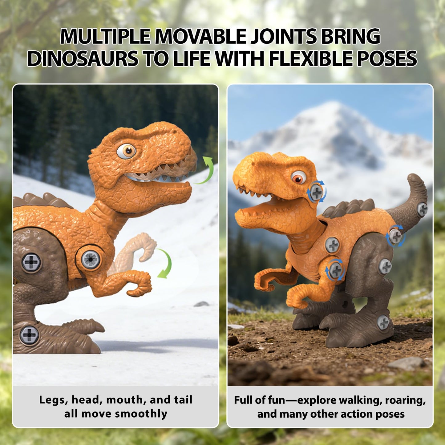 Goldlok Dinosaur Toys for 3 4 5 6 7 8 Year Old Boys,3 Pack Hatching Dinosaur Eggs with Take Apart Dinosaur Toy,STEM Construction Building Toy,Birthday Christmas Easter Gifts for Kids(Random Styles)