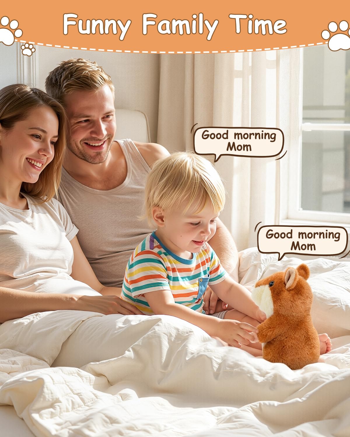 Ayeboovi Toddler Toys Talking Hamster Repeats What You Say, Kids Toys for 2 3 4 5 6 7 8 Year Old Girls Boys Birthday Gift, Stuffed Animals Interactive Learning Autism Toy