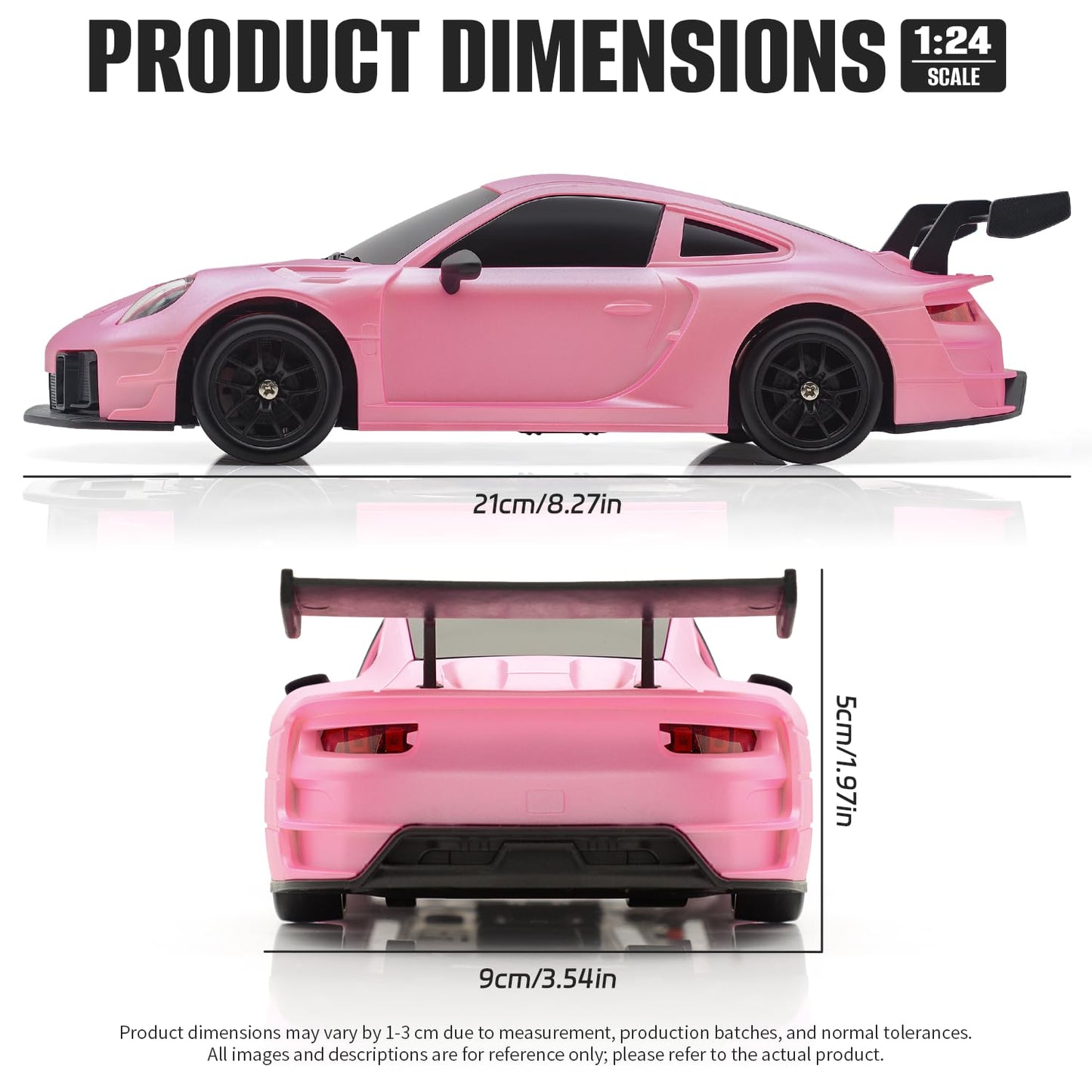 Aka Supaku RC Drift Car, 1:24 4WD Remote Control Cars Vehicle with LED Light,2.4GHz 20KM/H High Speed RC Cars with Two Batteries & Drifting Tires Racing Sport Toy for Adults Boys Girls Kids Pink