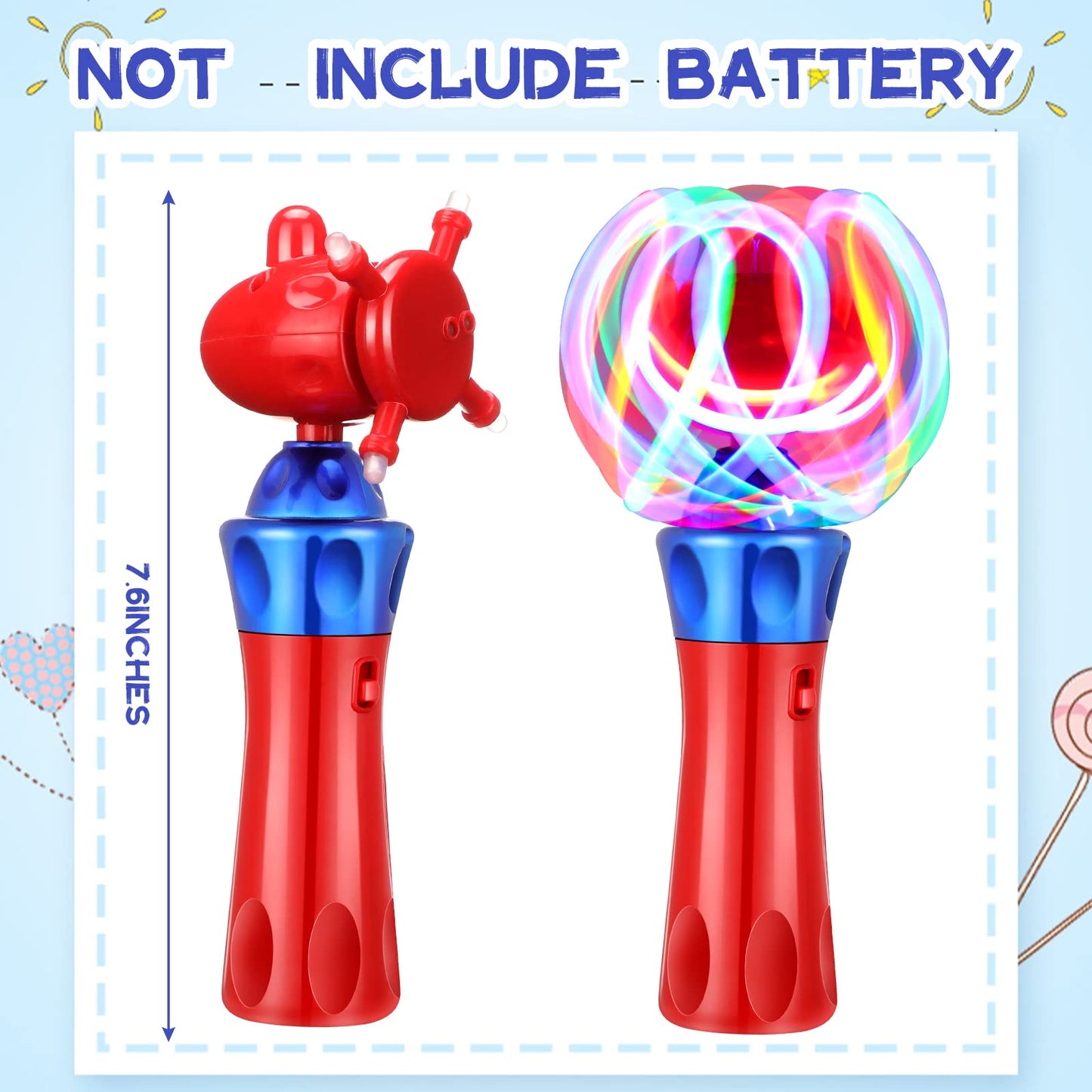 Hungdao 2 Pieces Light Wands Spinner Wand Sensory Light Spinner Magic Ball Glow LED Orbiter Wand