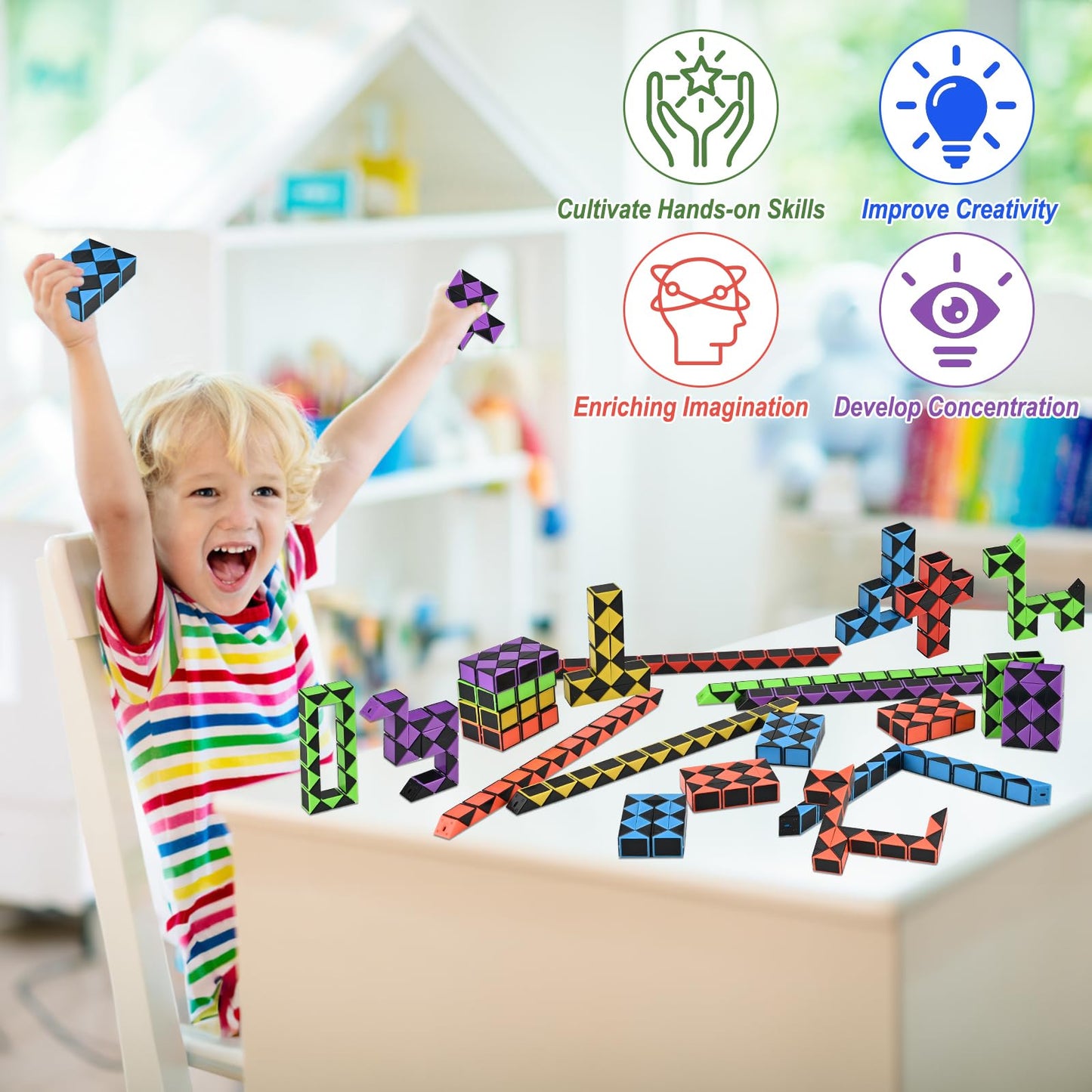 GOLDGE 28 Pack Mini Cube Puzzle Fidget Toys - Bulk Party Favors & Goodie Bag Stuffers for Kids, Travel Toys for Ages 4-8, Treasure Box Toys for Classroom, Birthday & Back to School Gifts