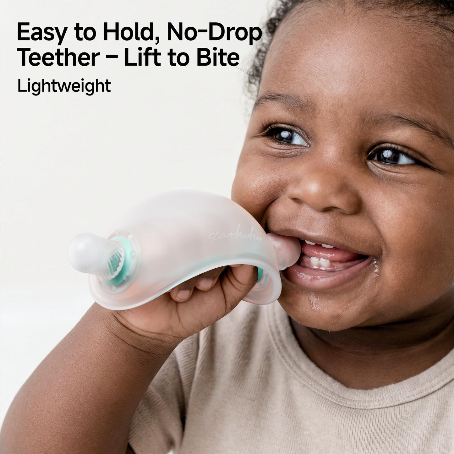 Garkoko 2PCS Baby Teething Toys, No-Drop Silicone Baby Teether Toy for Babies 3-6 Months & 3-18 Months, BPA-Free Infant Teether for Teething Relief