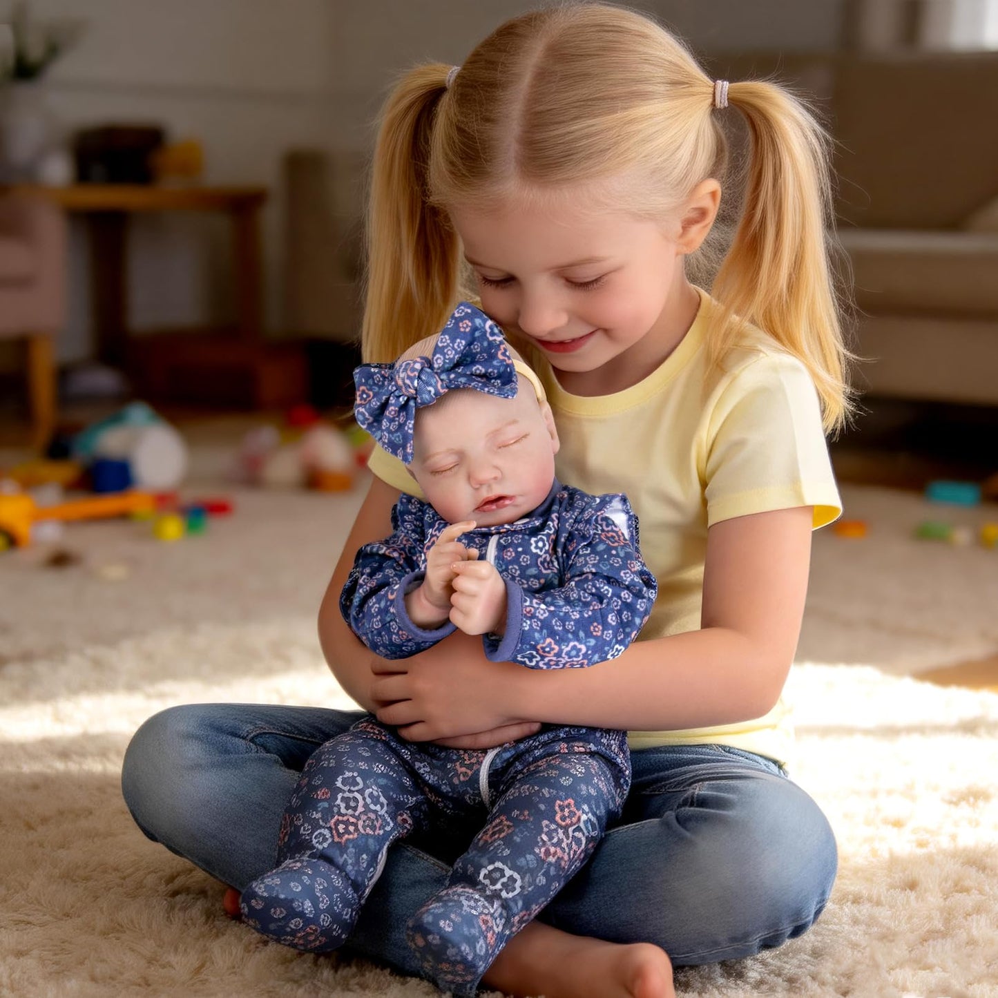 Aori 20 Inch Weighted Reborn Baby Doll - Hyper Realistic Lifelike Newborn Girl with Outfit, Collectible Soft Body Baby Doll for Girls Age 3 for Christmas/Birthday