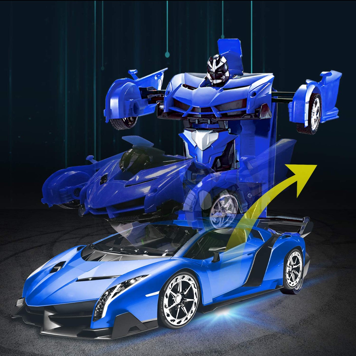 Remote Control Car - Transform Robot Toys for Boys Teens, Rechargeable RC Car with Lights, 2.4Ghz RC Car 1:18 Rechargeable 360° Rotating Race Transform Car Birthday Christmas Gifts for Kids