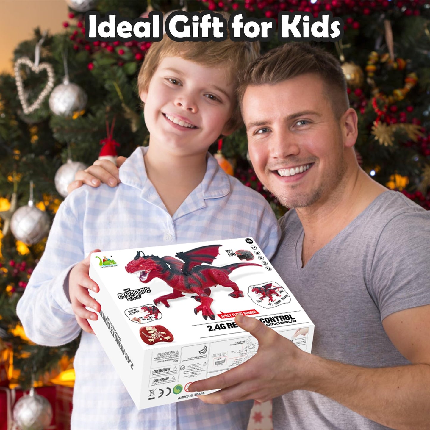 Remote Control Dragon Toy for Kids with 360° Swaying Head, Roaring, Spraying & Light Up- Remote Control Robot Toys for Kids - Red