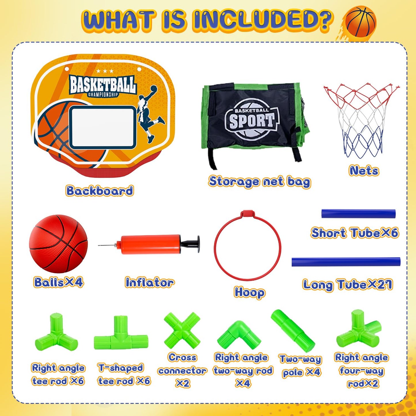 EagleStone Arcade Basketball Hoop Game Indoor, Ajustable Height Indoor Basketball Hoop with 4 Balls Storage Design for Kids,Perfect Sports Outdoor Play Toys for Kids Age 3 to 6 Years