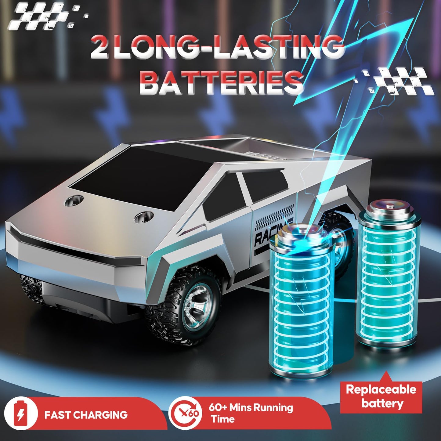 ValueTalks 1:24 RC Car Toys, All Terrain High Speed 2WD RC Truck with Light and Loadspace, 2.4GHz Off-Road Vehicles Remote Control Car, Electric Vehicle Toys Gift for Boys Girls Age 3+