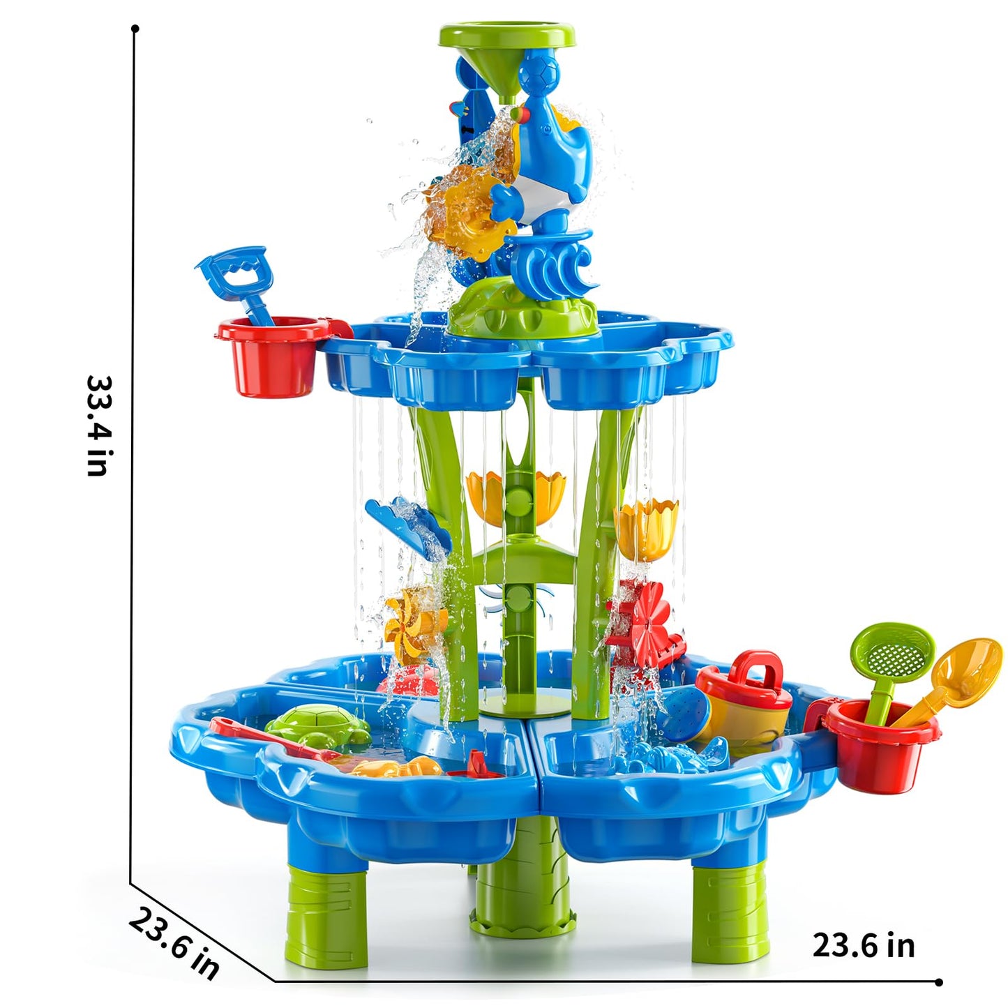 JUKUDAHU Water Table for Kids Ages 4-8 3-5, Sand and Water Table for Toddler with Beach Toys, Outdoor Toys Activity Sensory Play Table, Birthday Gifts for Toddlers 2 3 4 5 6 7 8 Boys Girls