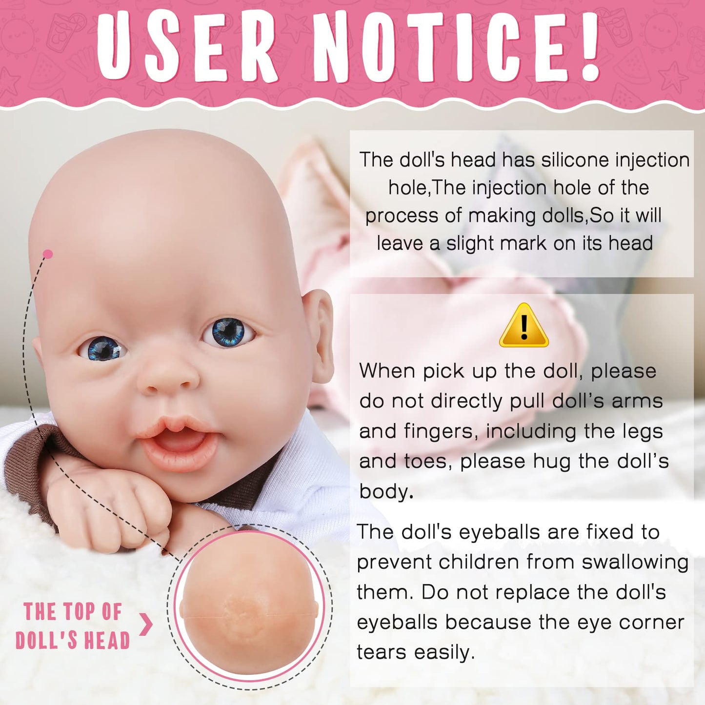 Vollence 14 inch Reborn Baby Doll Silicone Full Body Realistic Newborn Doll Lifelike Eyes Open Baby Girl The Look Real Baby Doll with Gift Box for Kids Birthday Gift - Girl