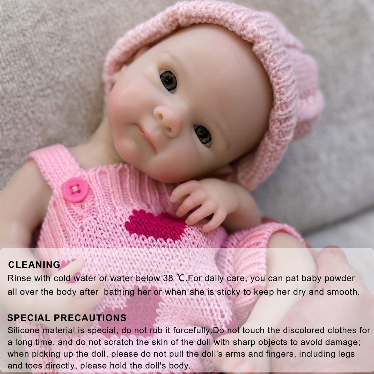 Gileutay 12 inch Full Silicone Reborn Baby Doll Girl Lifelike Newborn Dolls Open Mouth Real Life Baby Dolls with Feeding Accessories