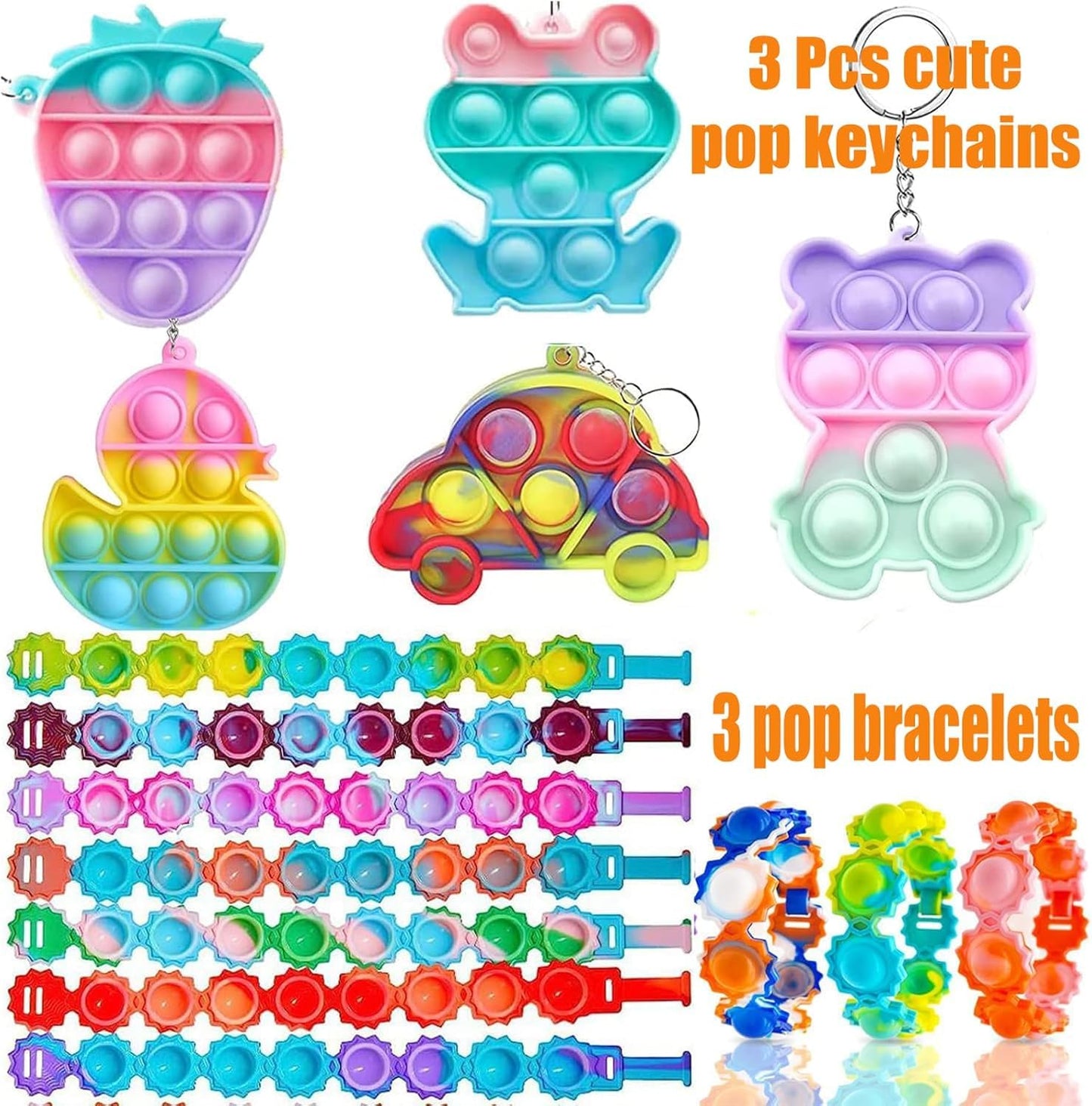 126 Pack Party Favors for Kids 3-5,Pop Fidget Toys, Classroom Prizes, Treasure Box Toys, Pinata Filler, Goodie Bag Stuffers, Treasure Chest, Prize Box Bulk Small Toys, Easter Egg fillers