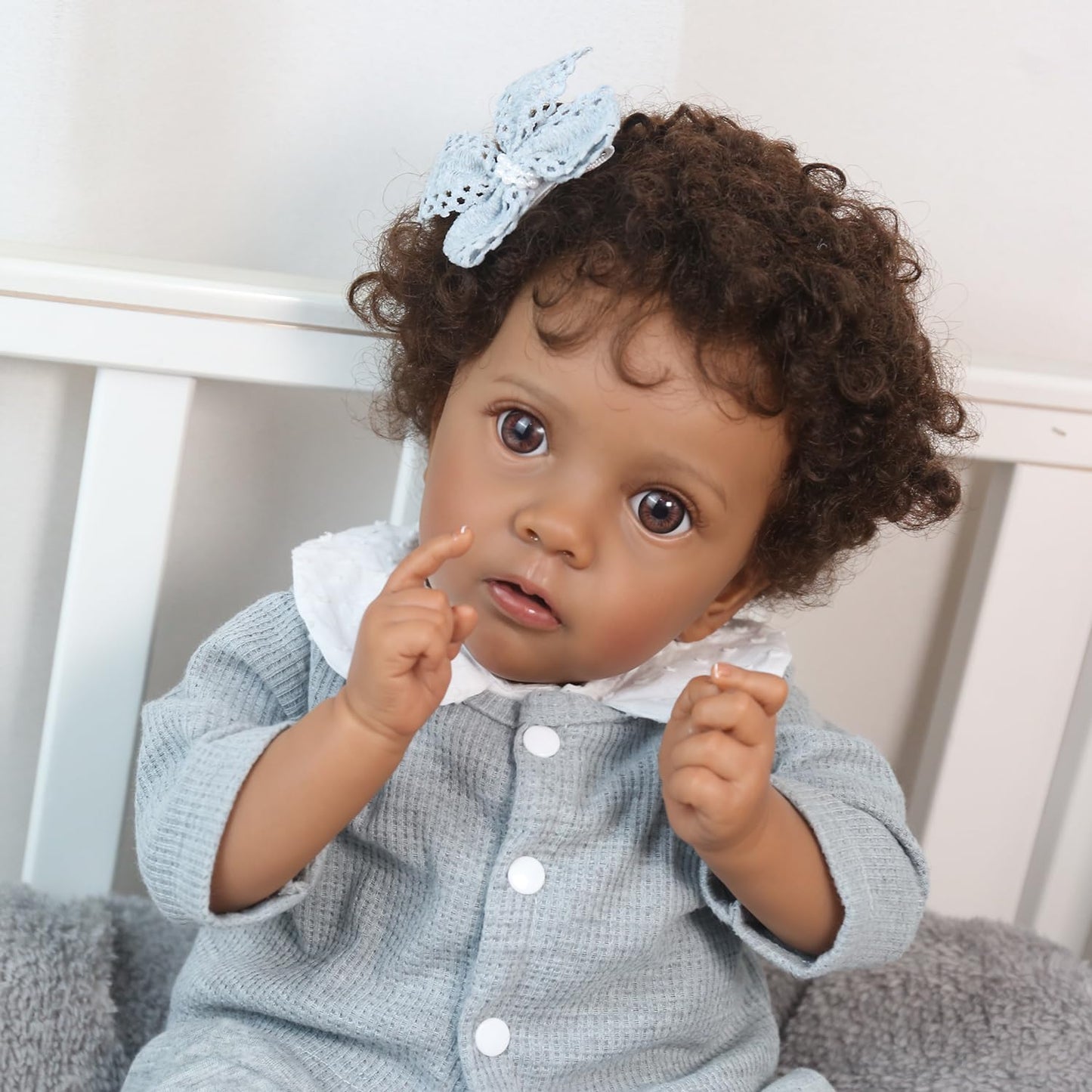 WOOROY Reborn Baby Dolls Girl Black - 20 Inch Realistic Baby Doll African American, Newborn Lifelike Real Life Girl Soft Cloth Body, Gift Set with Accessories for Kids Aged 3+