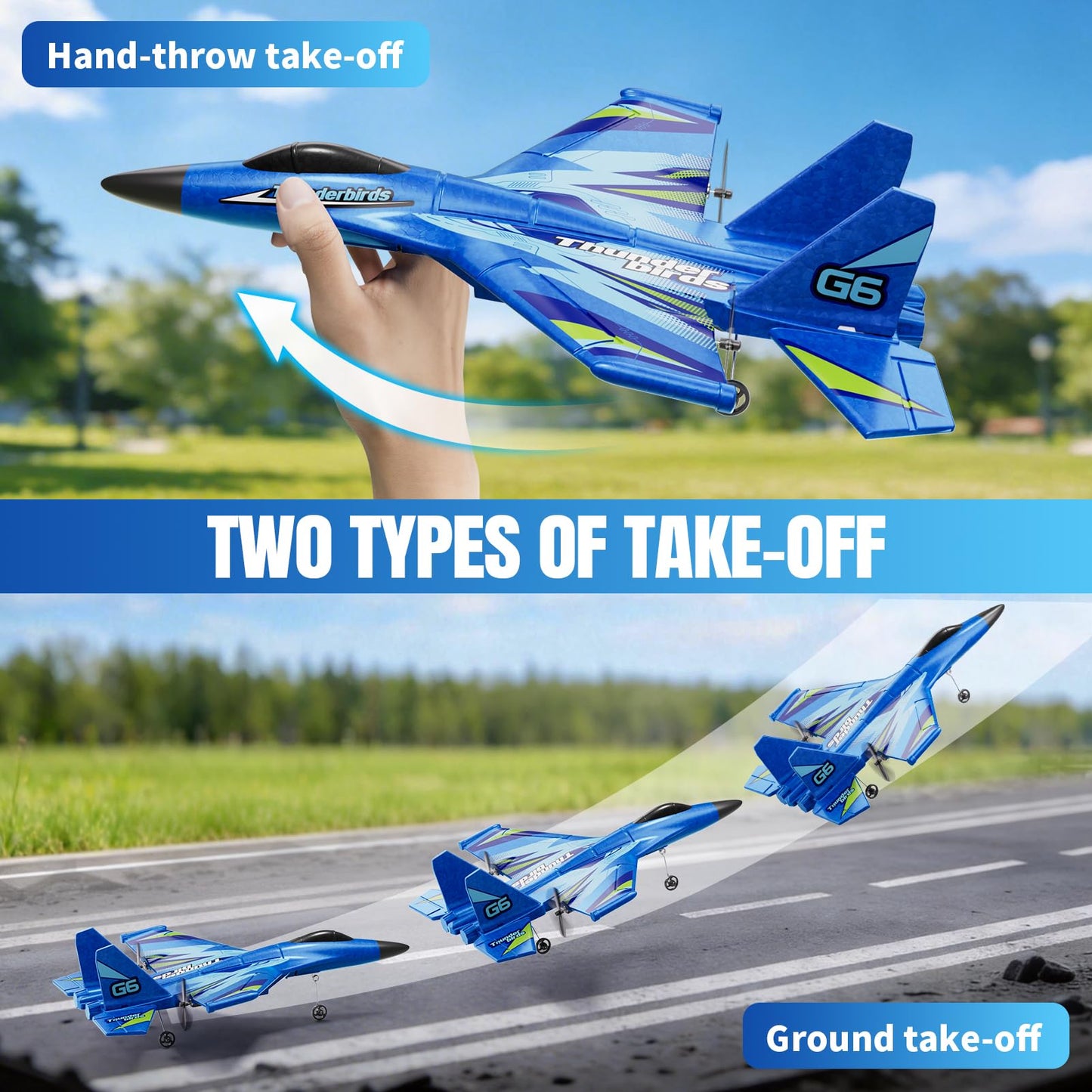 Foam RC Plane for Kids Adults Beginner, Remote Control Airplane RC Jet Helicopter Plane for Kids Adults, 2.4GHz Remote Control Fighter Toys with Gyro Stabilizer Easy to Fly Outdoor Toy for Kids Boys