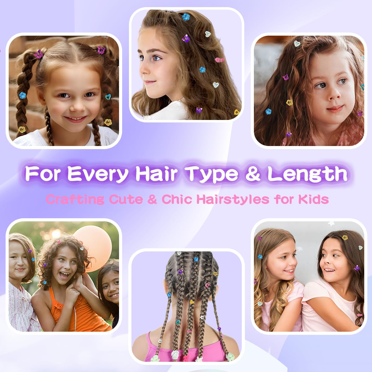 Bling Hair Gem Stamper Kit for Girls, Easy Hair Bedazzler with Reusable Colorful Gems, Safe Hair Styling Tool Toy for Kids Age 6+ Gifts