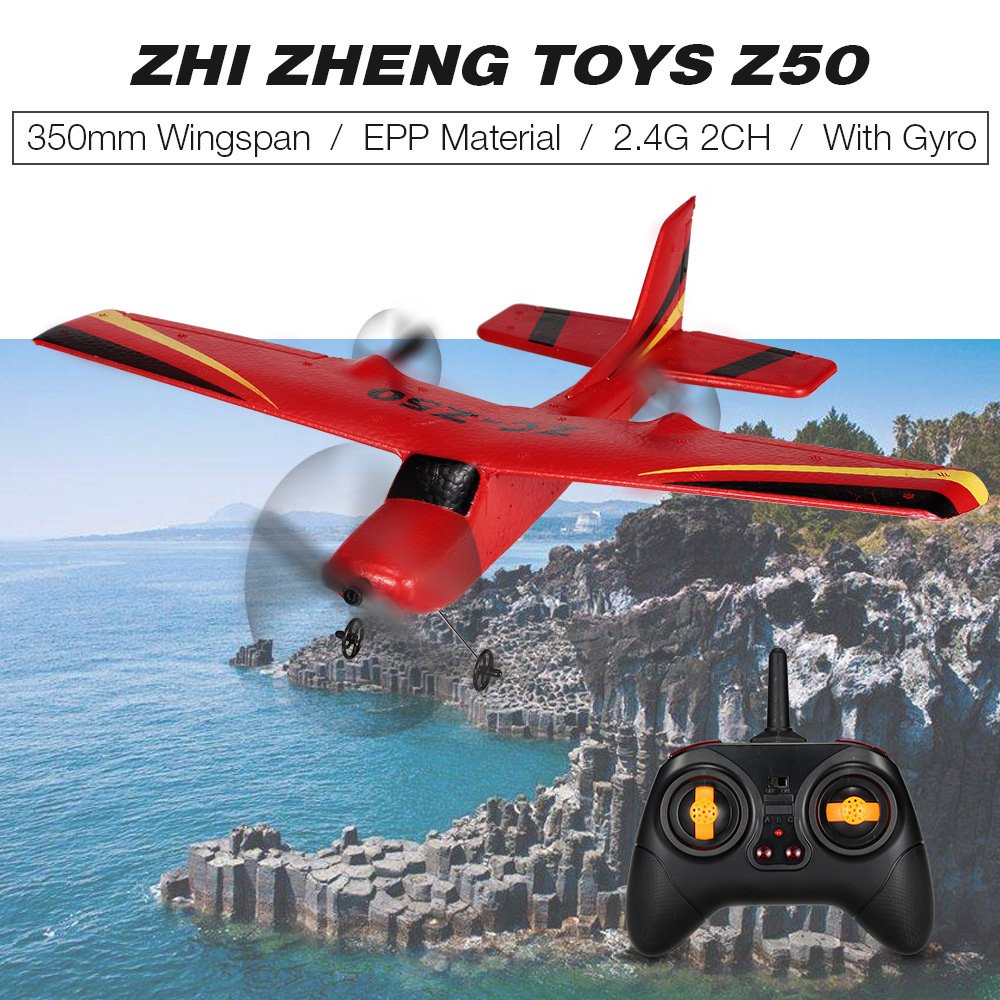 GoolRC Z50 RC Airplane, 2.4G 2CH Remote Control Airplane, EPP Foam RC Plane Glider with Gyro RTF Easy to Fly for Beginners